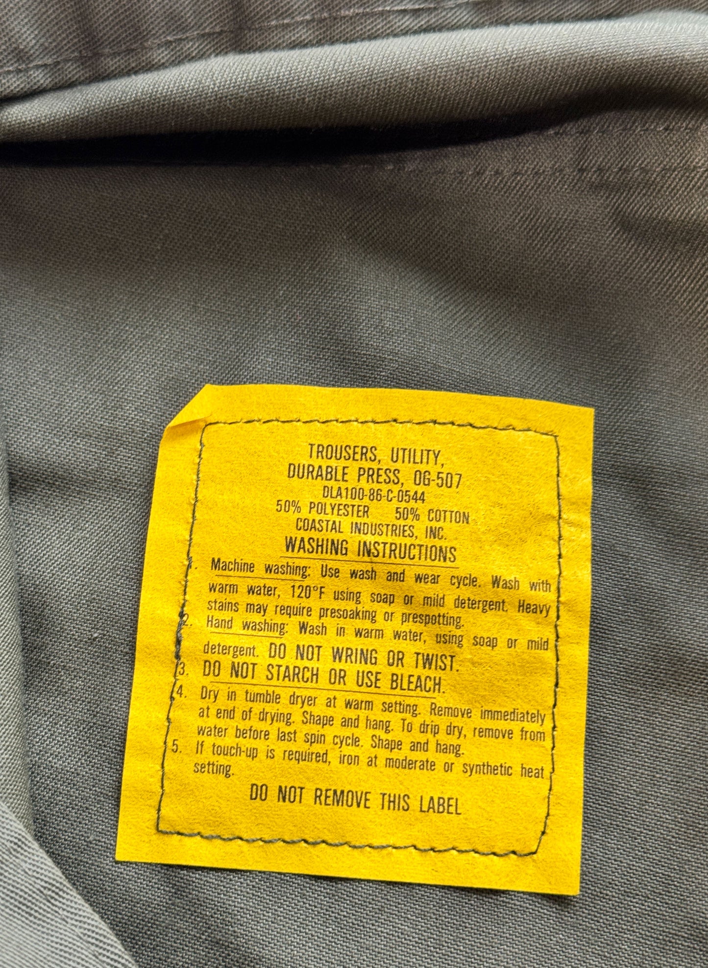 (SUP-562) US MILITARY 80s DEADSTOCK UTILITY TROUSERS OG-507 SLASH POCKET