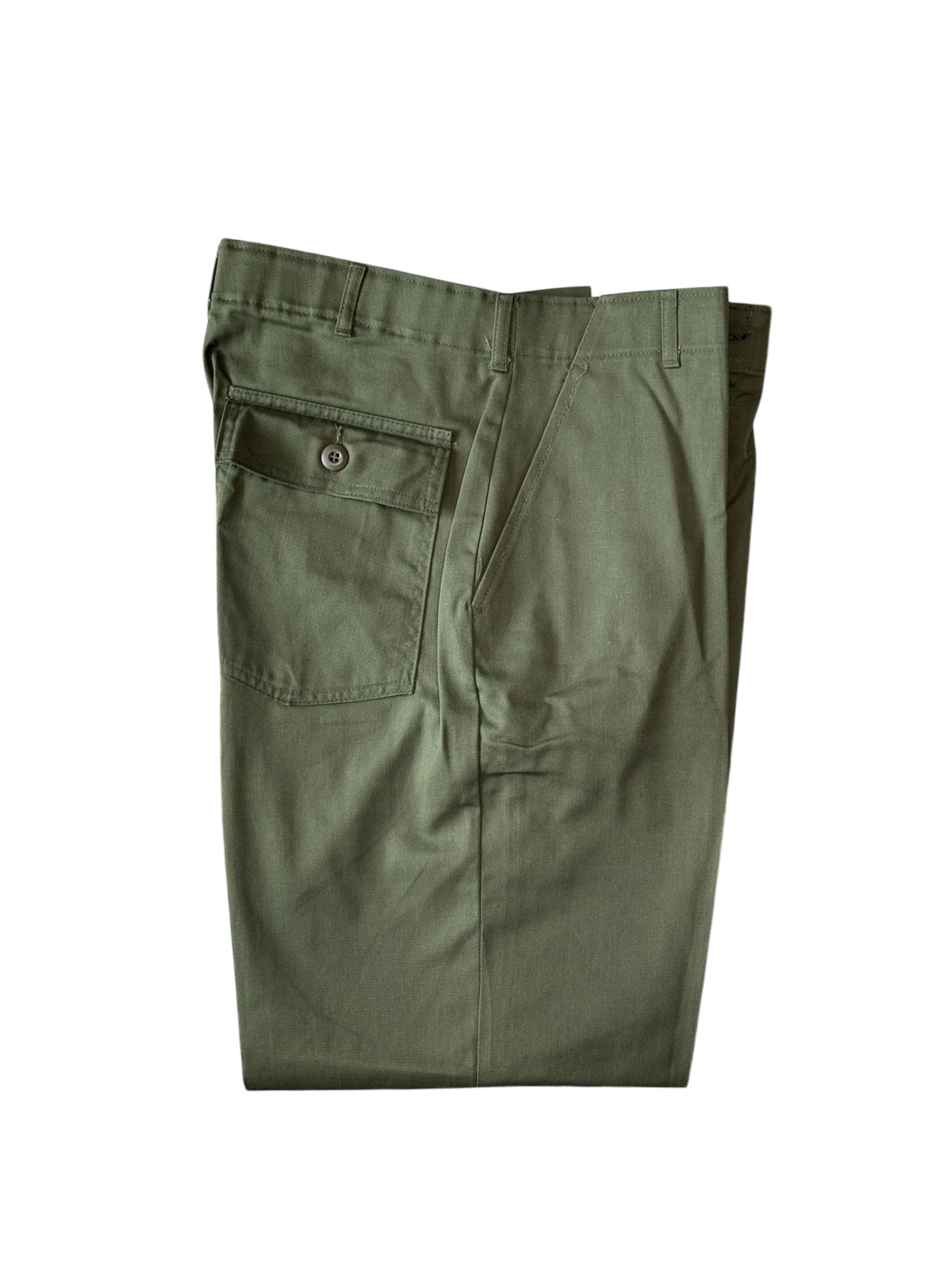 (SUP-562) US MILITARY 80s DEADSTOCK UTILITY TROUSERS OG-507 SLASH POCKET