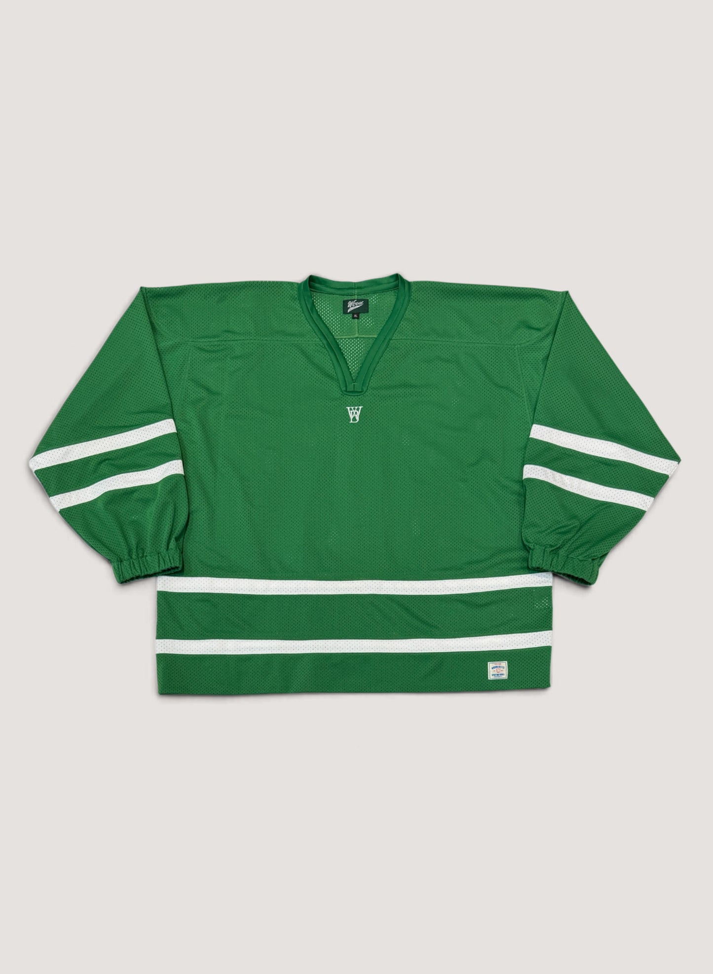WOODBLOCK LS MESH HOCKEY JERSEY GREEN/WHITE (WB-26AW-001)