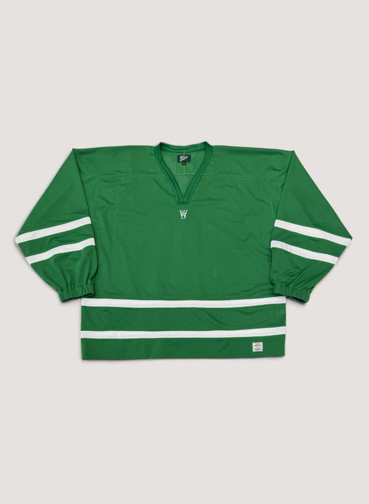 WOODBLOCK LS MESH HOCKEY JERSEY GREEN/WHITE (WB-26AW-001)