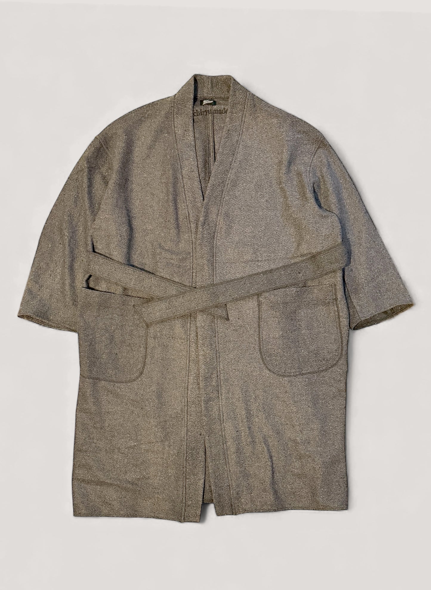 WOODBLOCK x Ichiryu made CUSTOMIZED WOOL BLANKET GOWN COAT  (WB-25AW-011)