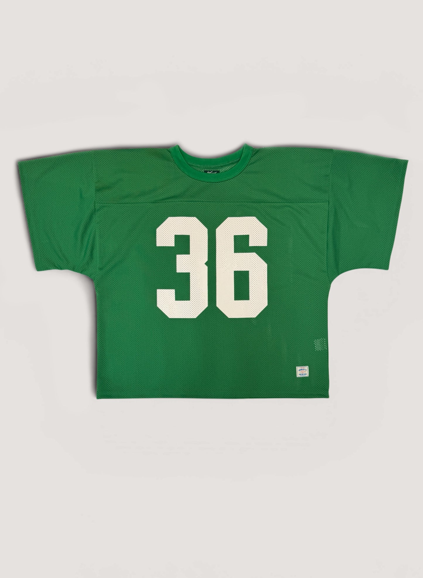 WOODBLOCK 36 S/S CREW NECK MESH FOOTBALL SHIRT GREEN/WHITE (WB-26SS-020)