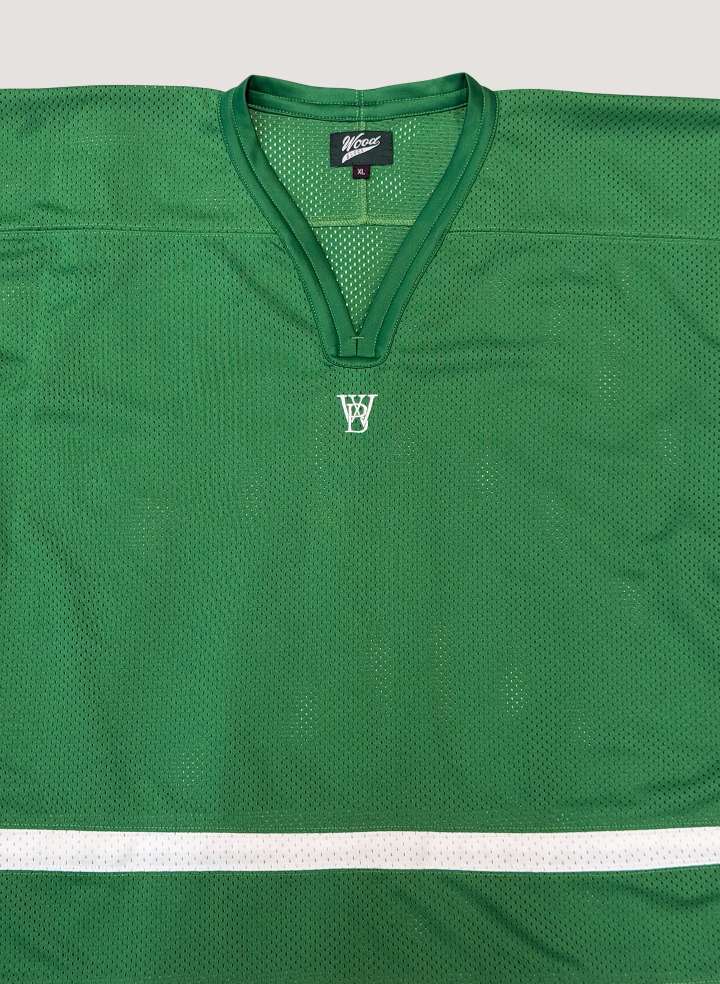 WOODBLOCK LS MESH HOCKEY JERSEY GREEN/WHITE (WB-26AW-001)
