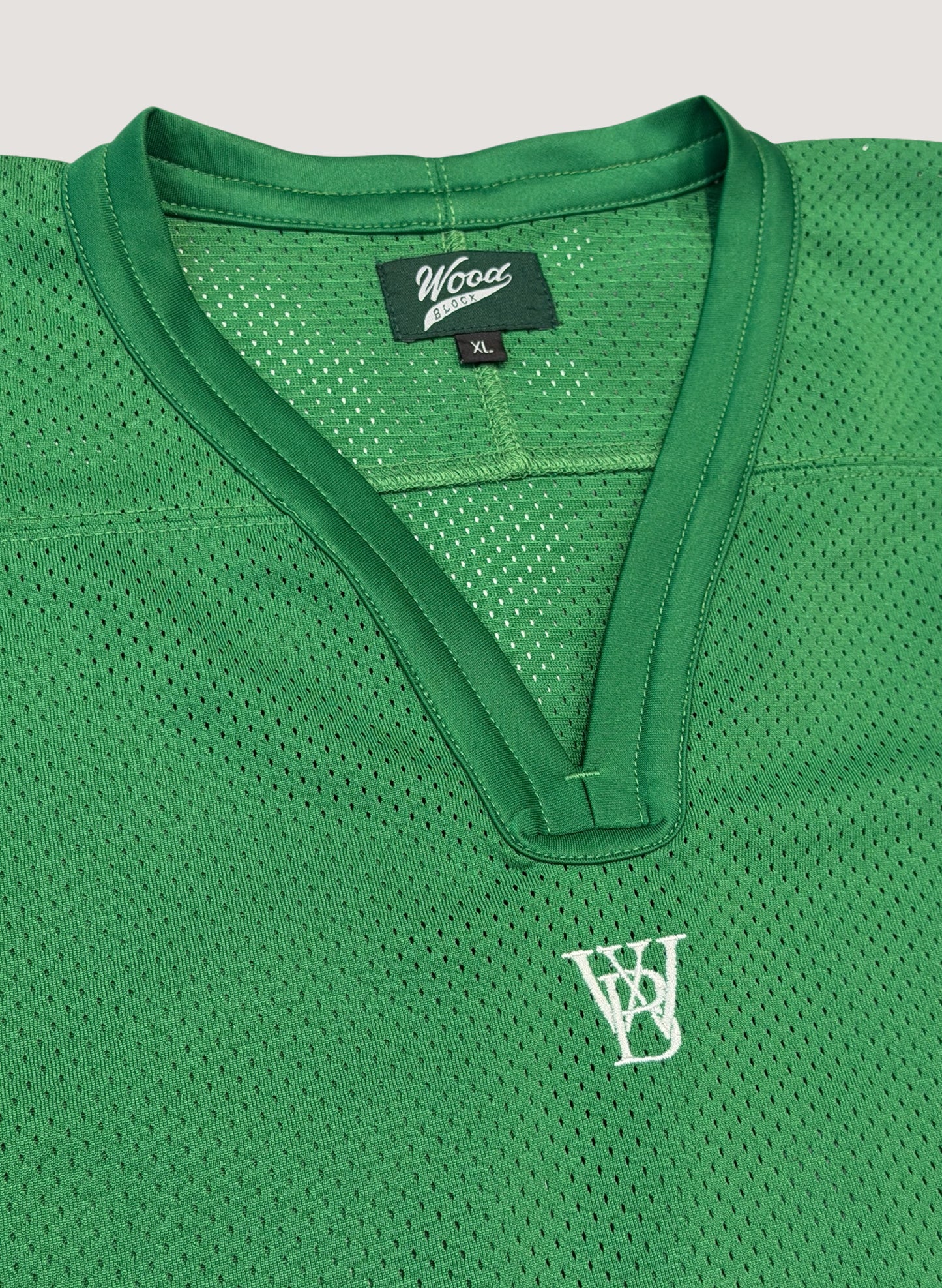 WOODBLOCK LS MESH HOCKEY JERSEY GREEN/WHITE (WB-26AW-001)