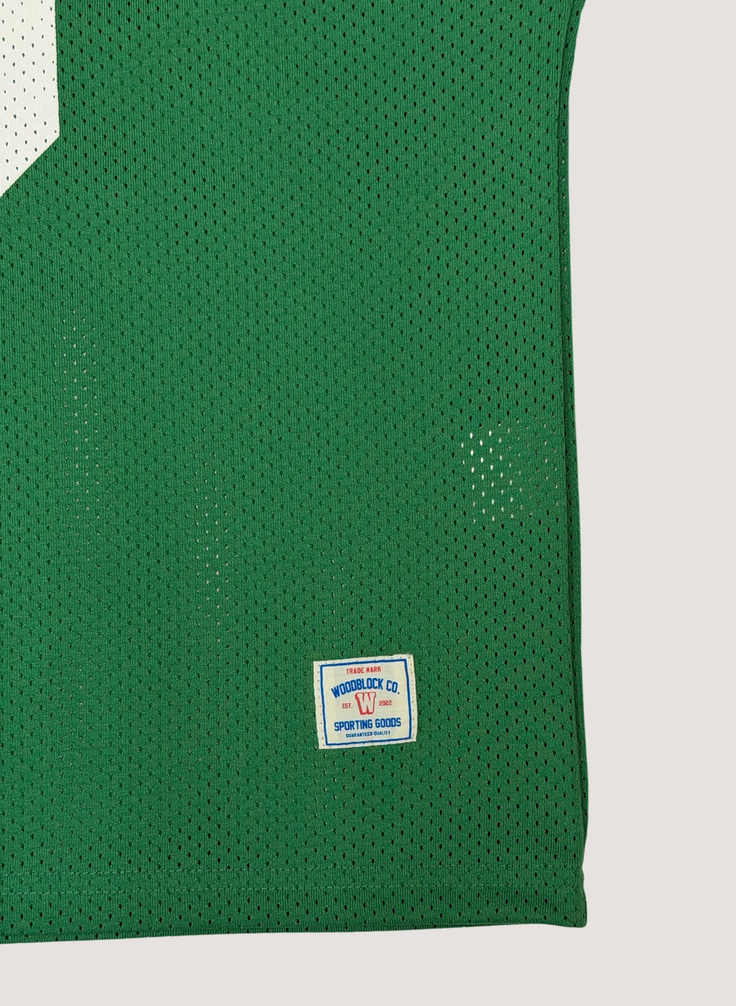 WOODBLOCK 36 S/S CREW NECK MESH FOOTBALL SHIRT GREEN/WHITE (WB-26SS-020)