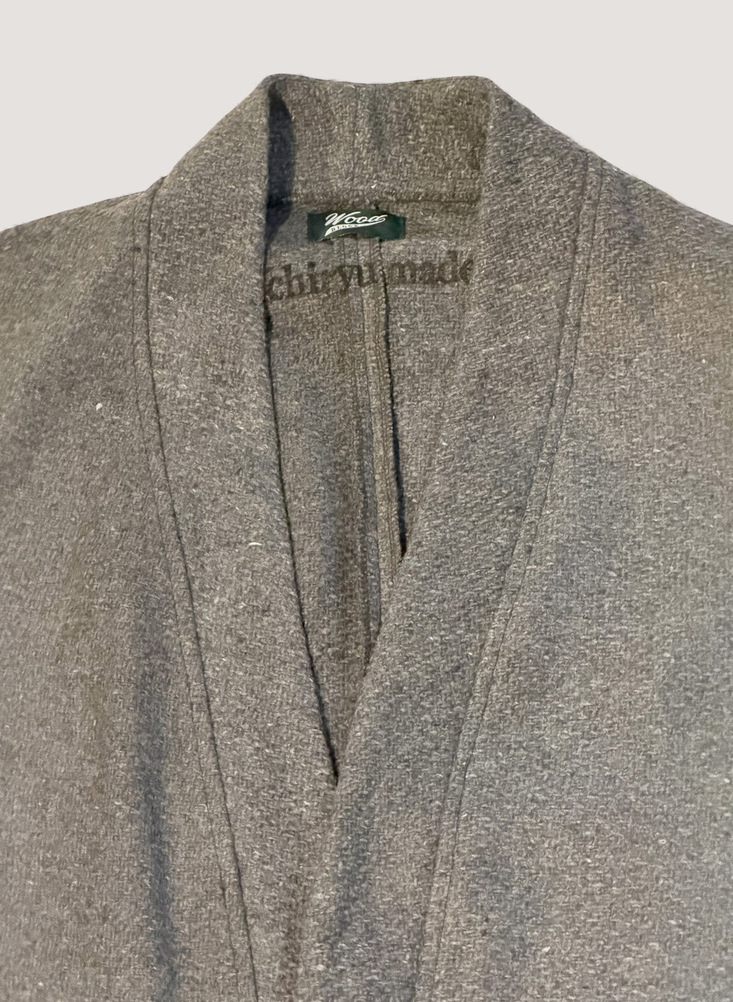 WOODBLOCK x Ichiryu made CUSTOMIZED WOOL BLANKET GOWN COAT  (WB-25AW-011)