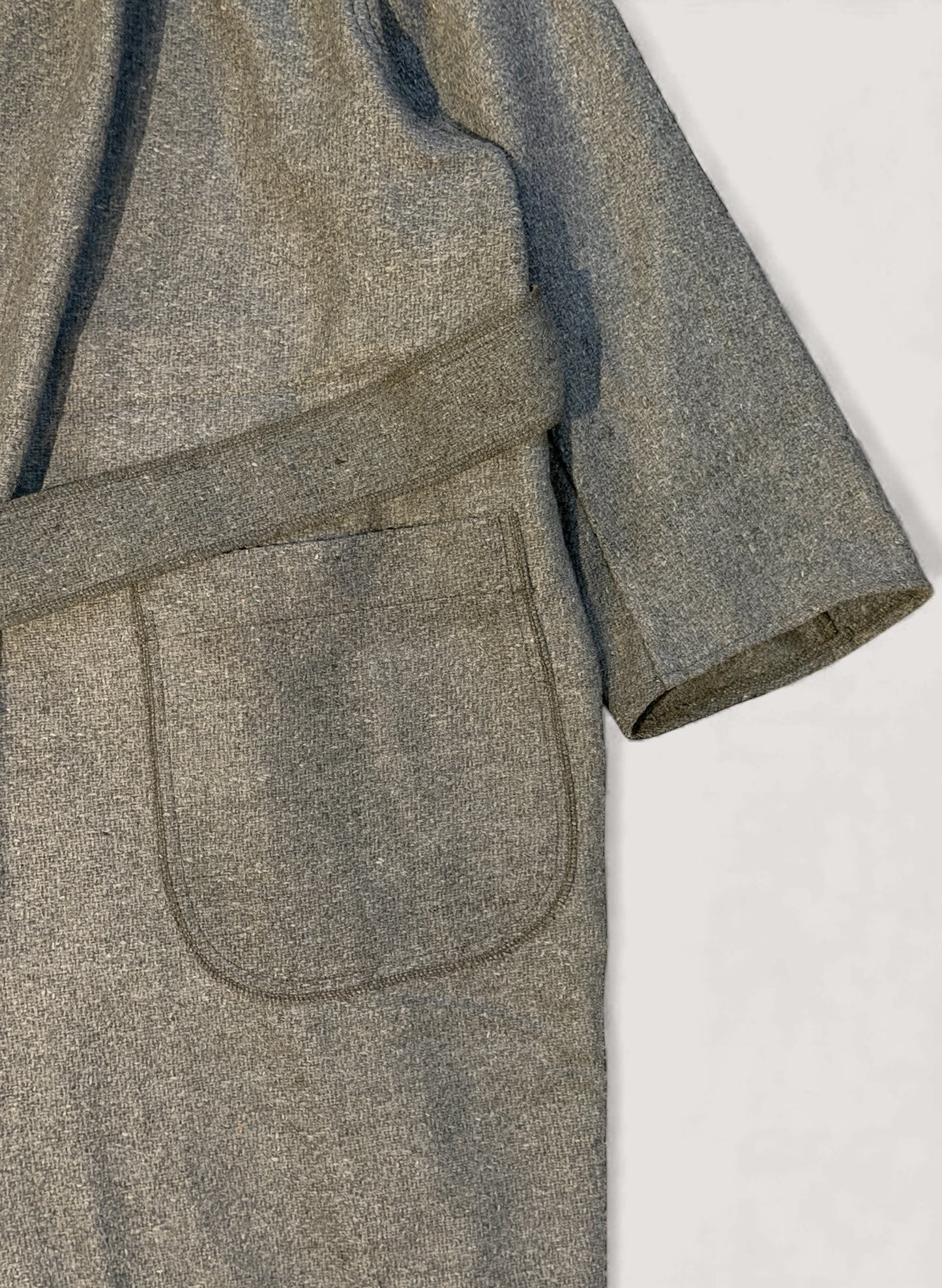WOODBLOCK x Ichiryu made CUSTOMIZED WOOL BLANKET GOWN COAT  (WB-25AW-011)