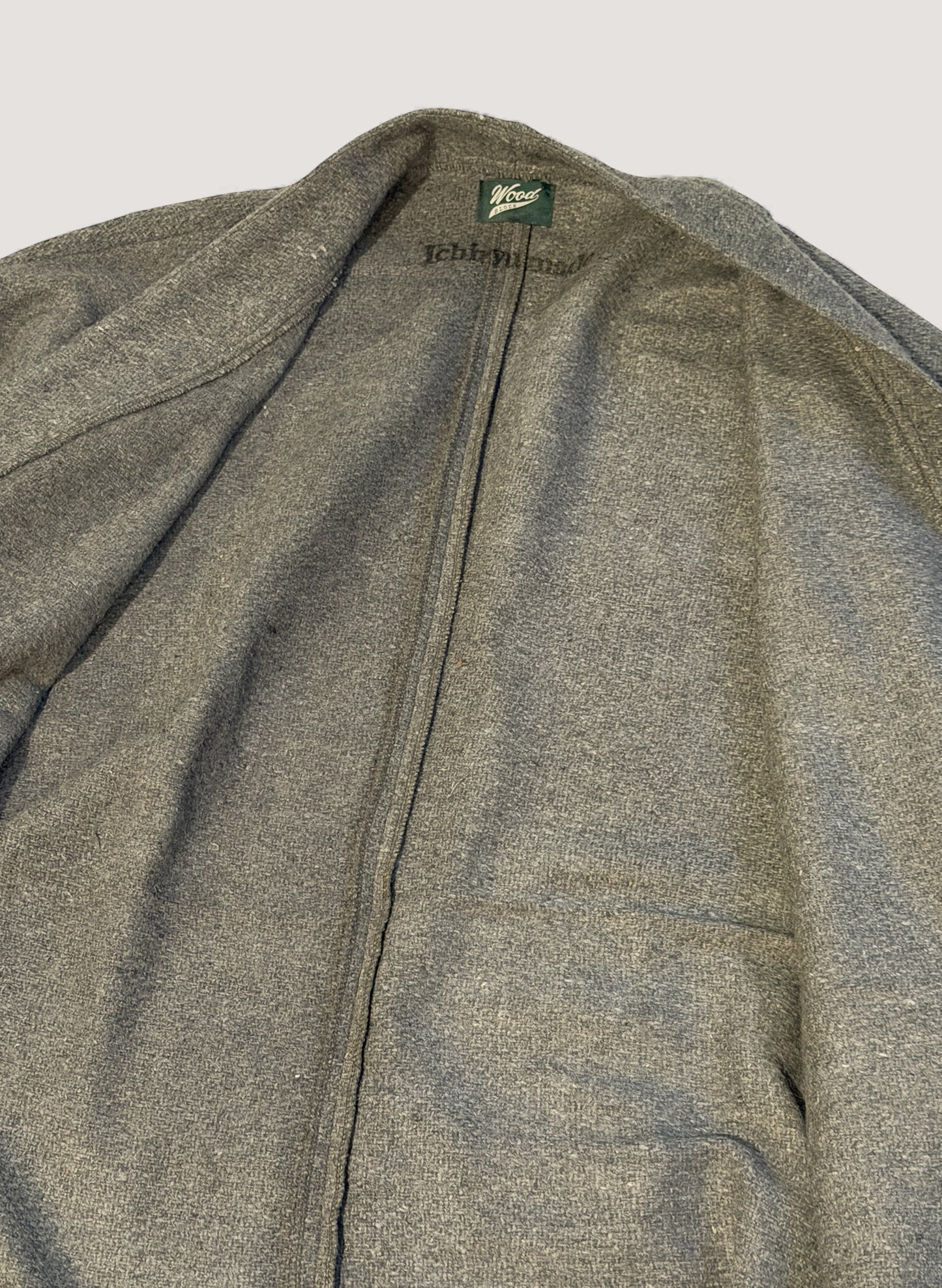 WOODBLOCK x Ichiryu made CUSTOMIZED WOOL BLANKET GOWN COAT  (WB-25AW-011)