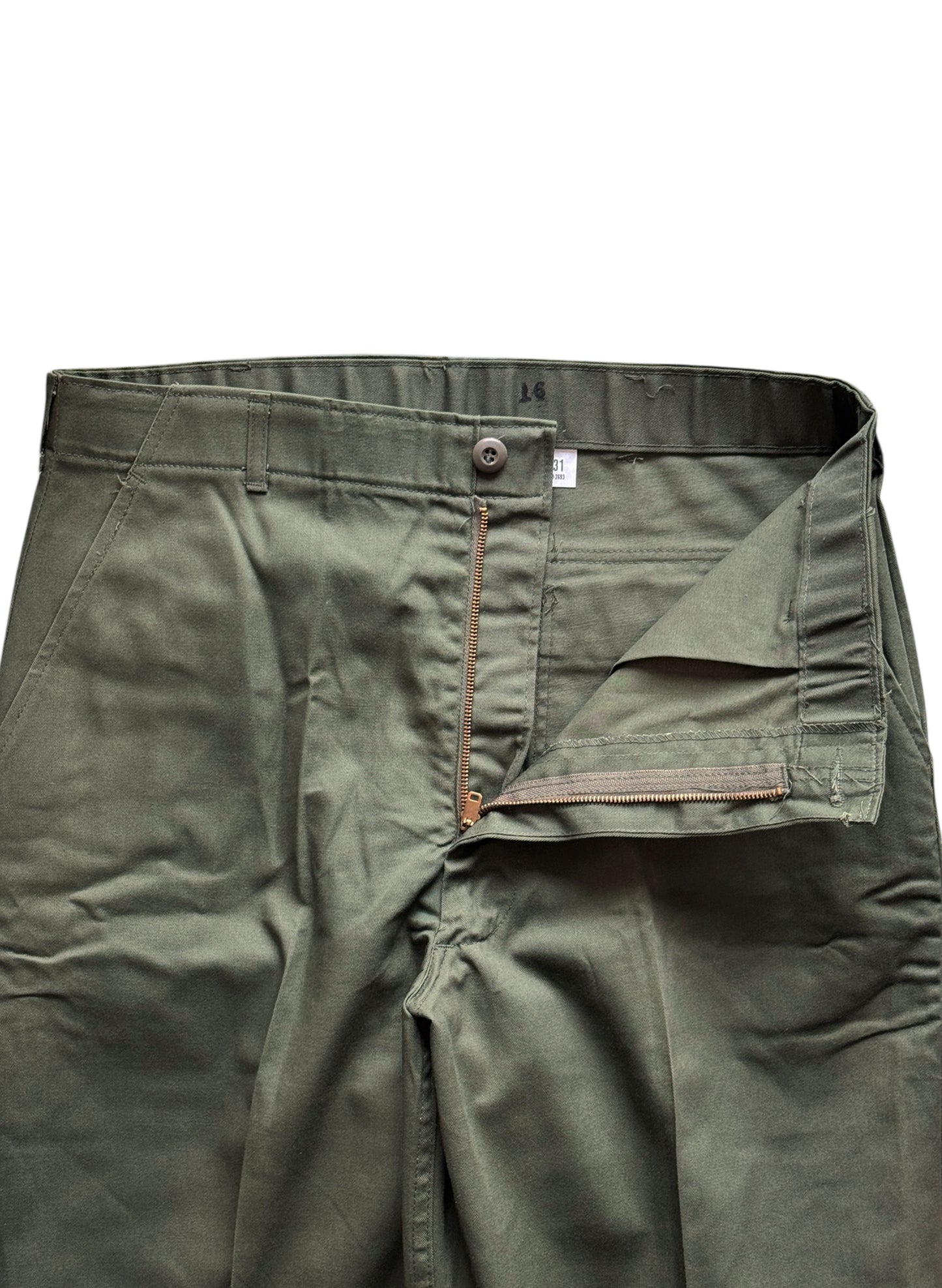 (SUP-562) US MILITARY 80s DEADSTOCK UTILITY TROUSERS OG-507 SLASH POCKET