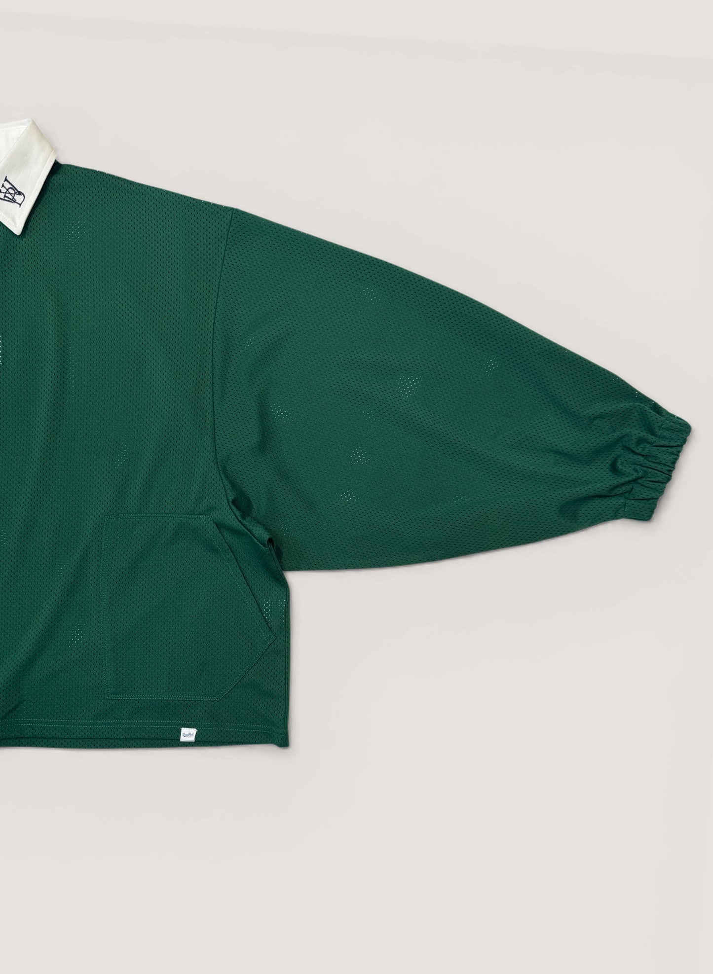 WOODBLOCK LS MESH RUGGER SHIRT GREEN/WHITE (WB-26SS-013)