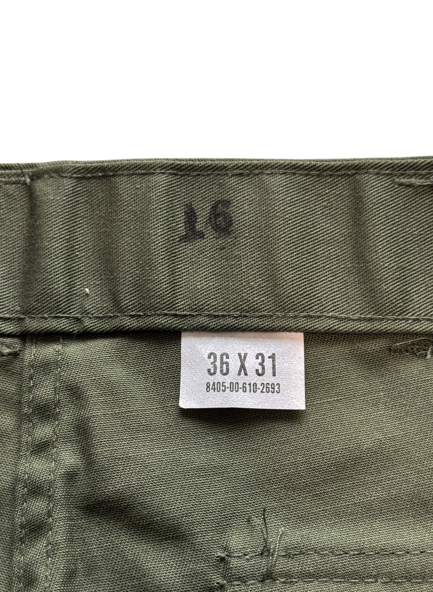 (SUP-562) US MILITARY 80s DEADSTOCK UTILITY TROUSERS OG-507 SLASH POCKET