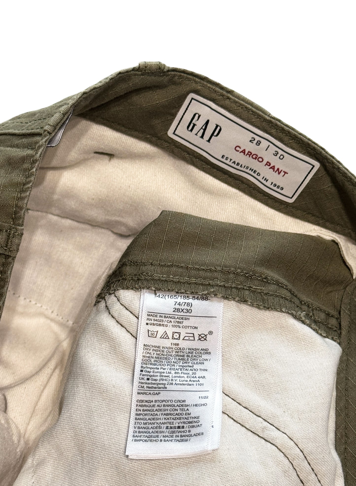 (SUP-497) GAP RIPSTOP CARGO PANTS for women - Olive