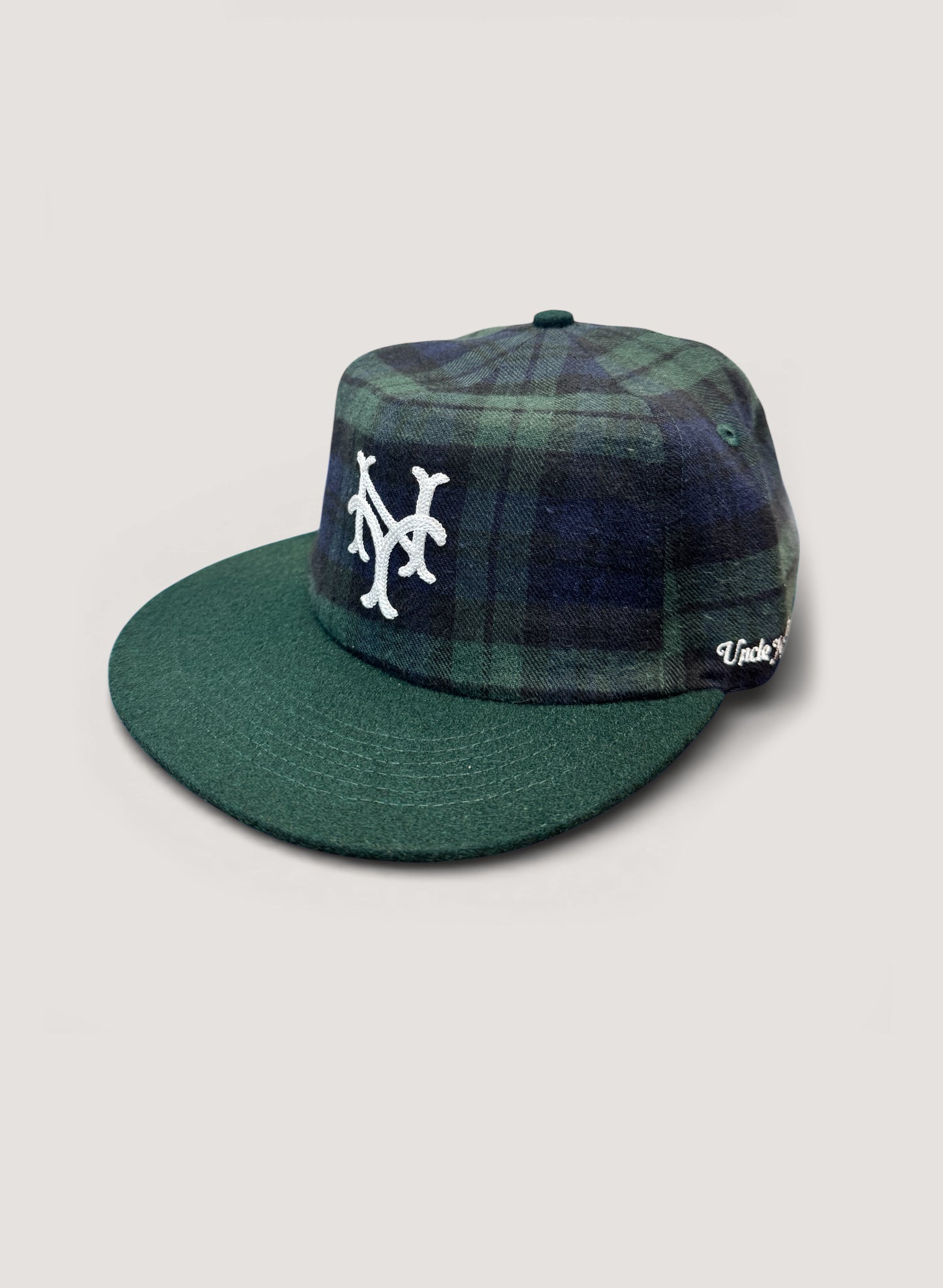 Uncle Jay's Vintage NY METS FLANNEL BLACK WATCH CAP GREEN/CHECK (UNCLE-006)