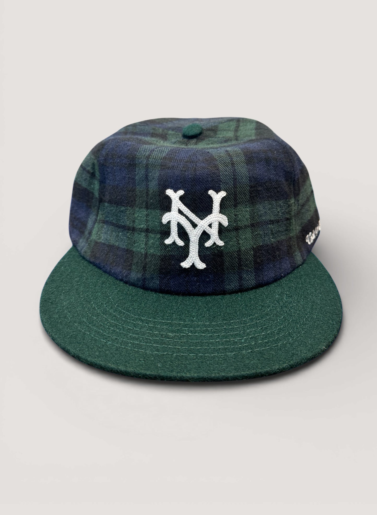 Uncle Jay's Vintage NY METS FLANNEL BLACK WATCH CAP GREEN/CHECK (UNCLE-006)
