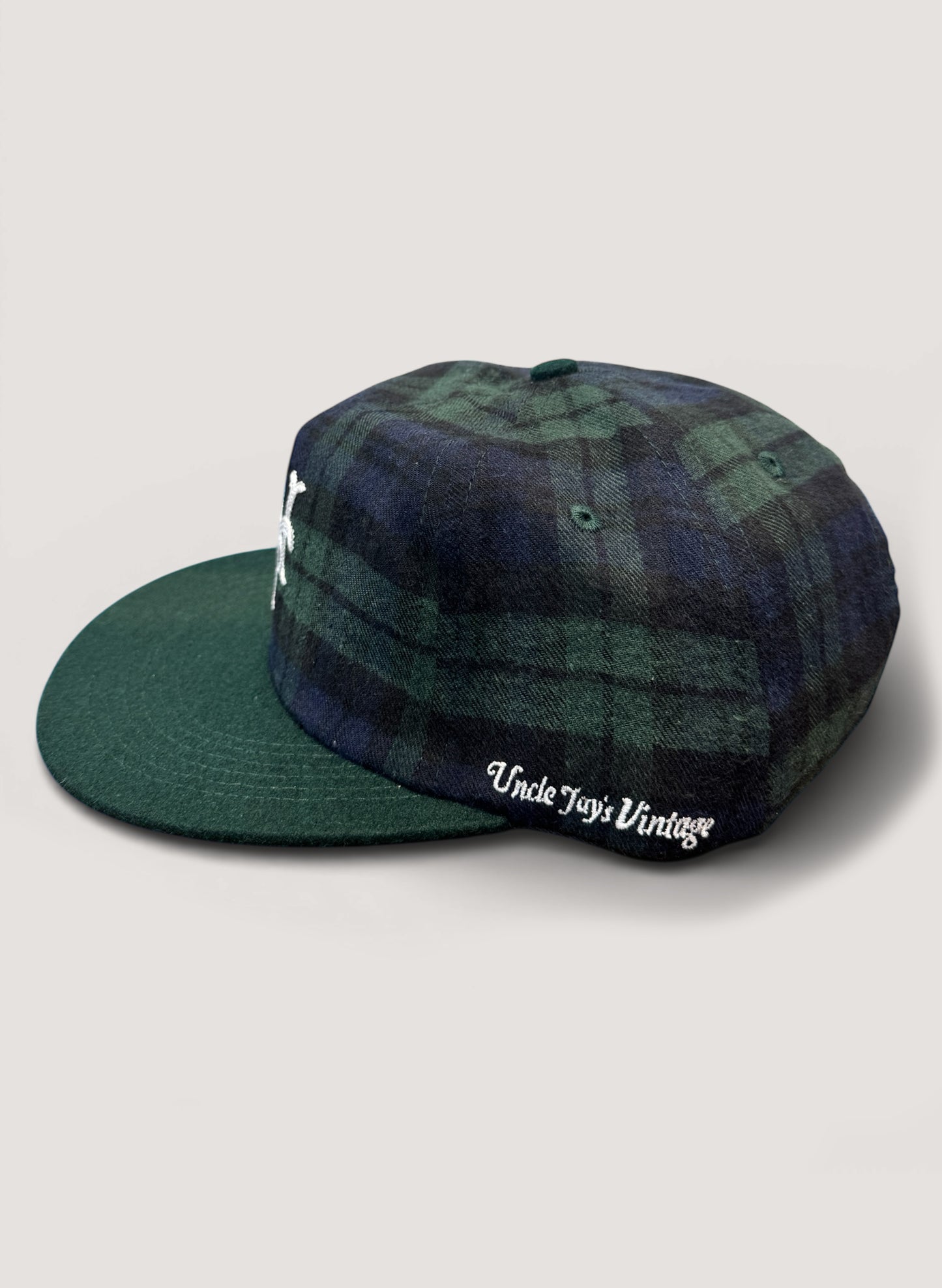 Uncle Jay's Vintage NY METS FLANNEL BLACK WATCH CAP GREEN/CHECK (UNCLE-006)
