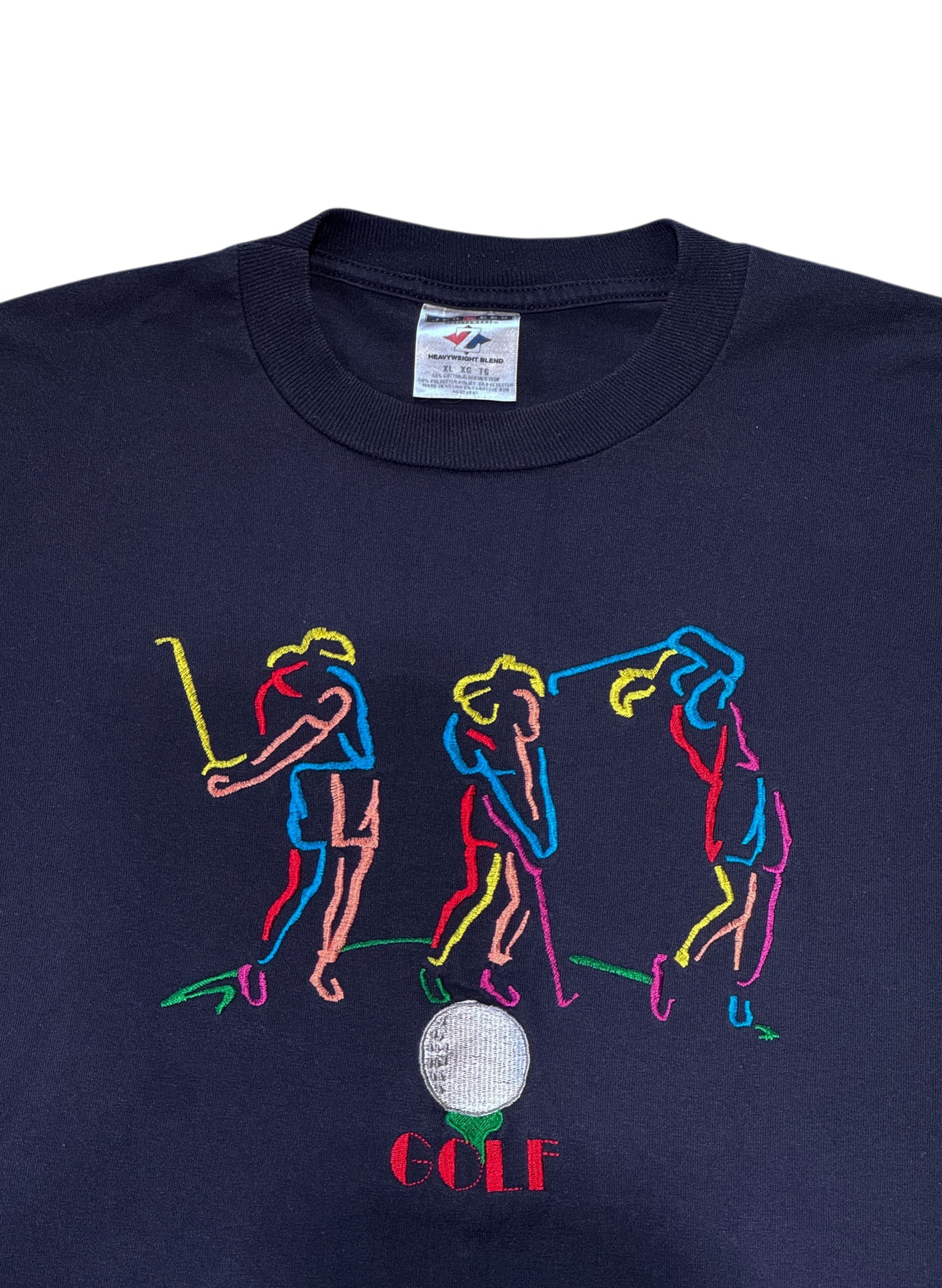 (SUP-615) GOLF SWING S/S TEE - NAVY - XL