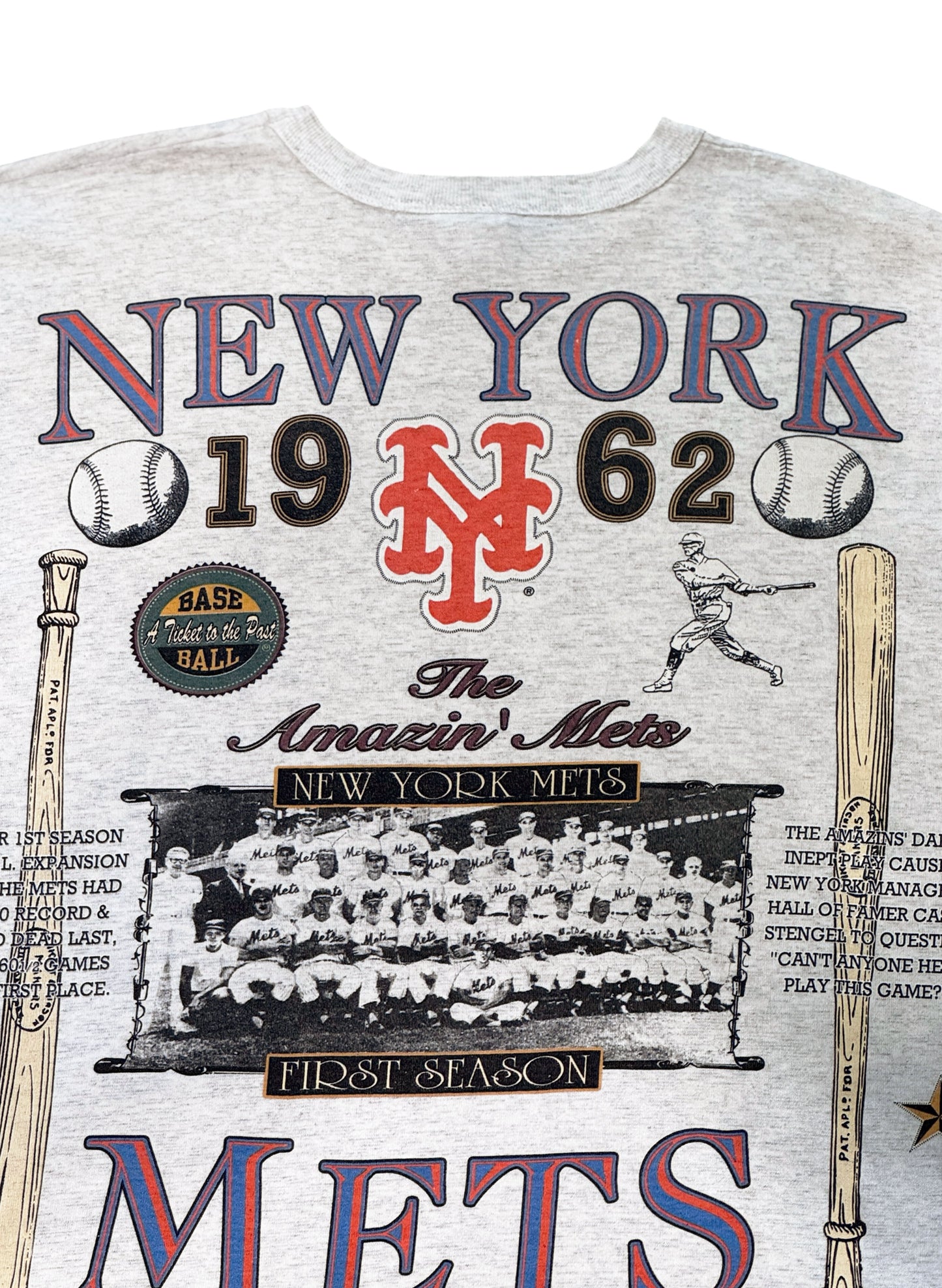 (SUP-807) MLB 1969 NEW YORK METS 3/4 SLEEVE TEE - MADE IN U.S.A. (L)