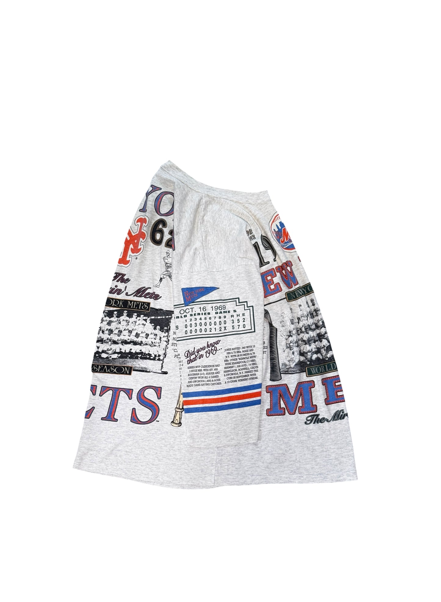 (SUP-807) MLB 1969 NEW YORK METS 3/4 SLEEVE TEE - MADE IN U.S.A. (L)