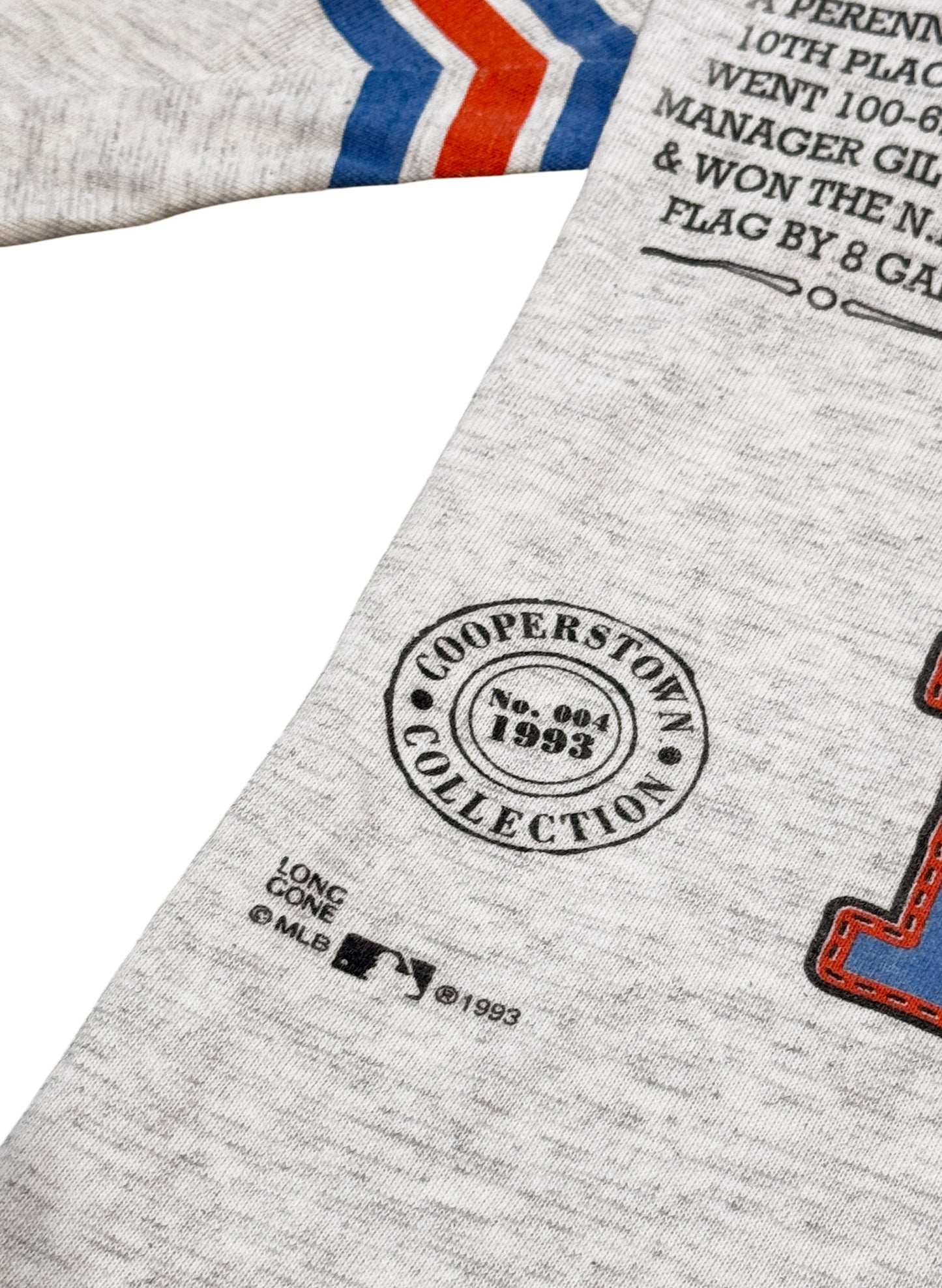(SUP-807) MLB 1969 NEW YORK METS 3/4 SLEEVE TEE - MADE IN U.S.A. (L)