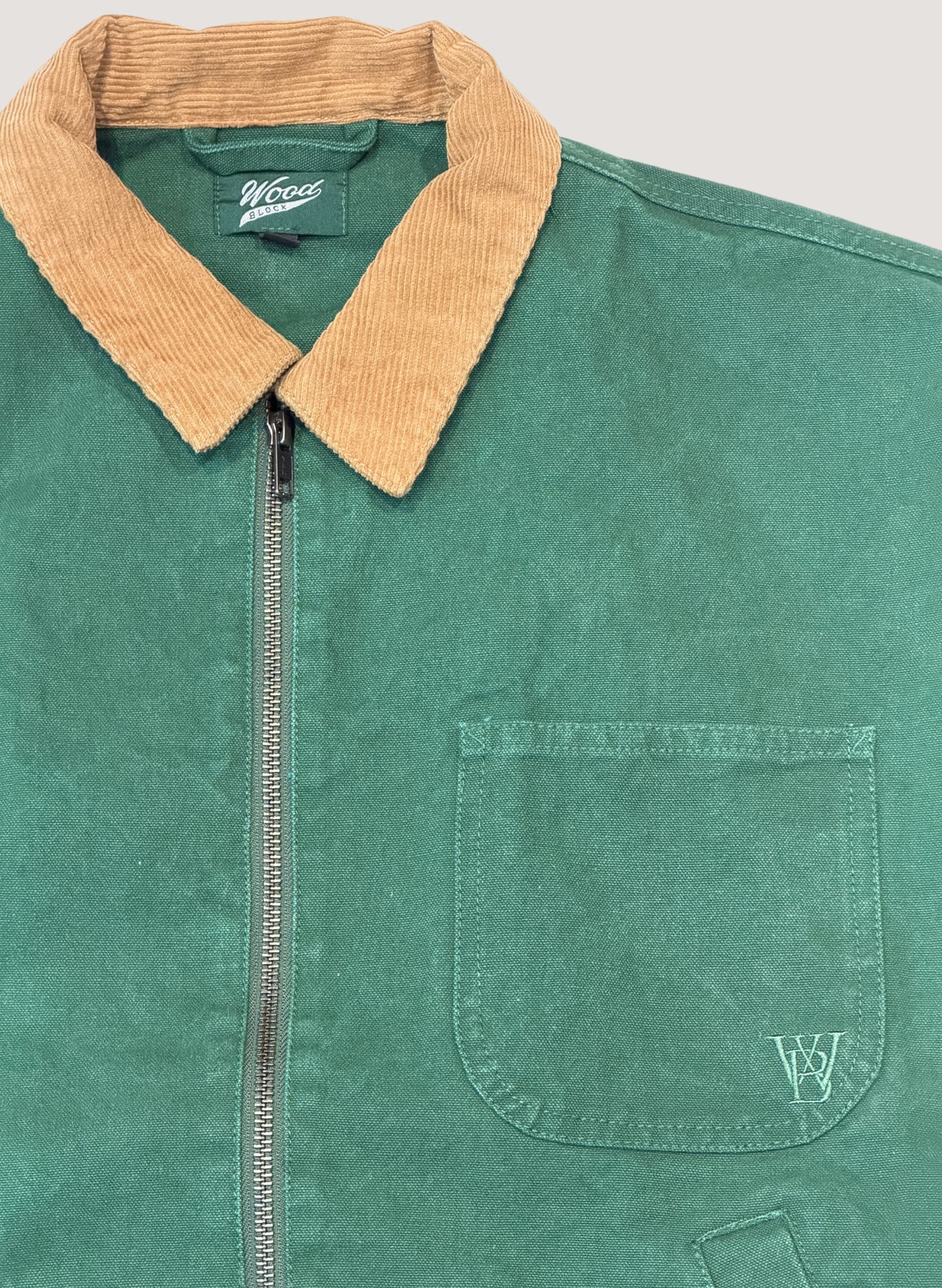 WOODBLOCK WIDE SLEEVE DUCK JACKET GREEN (WB-26SS-003)