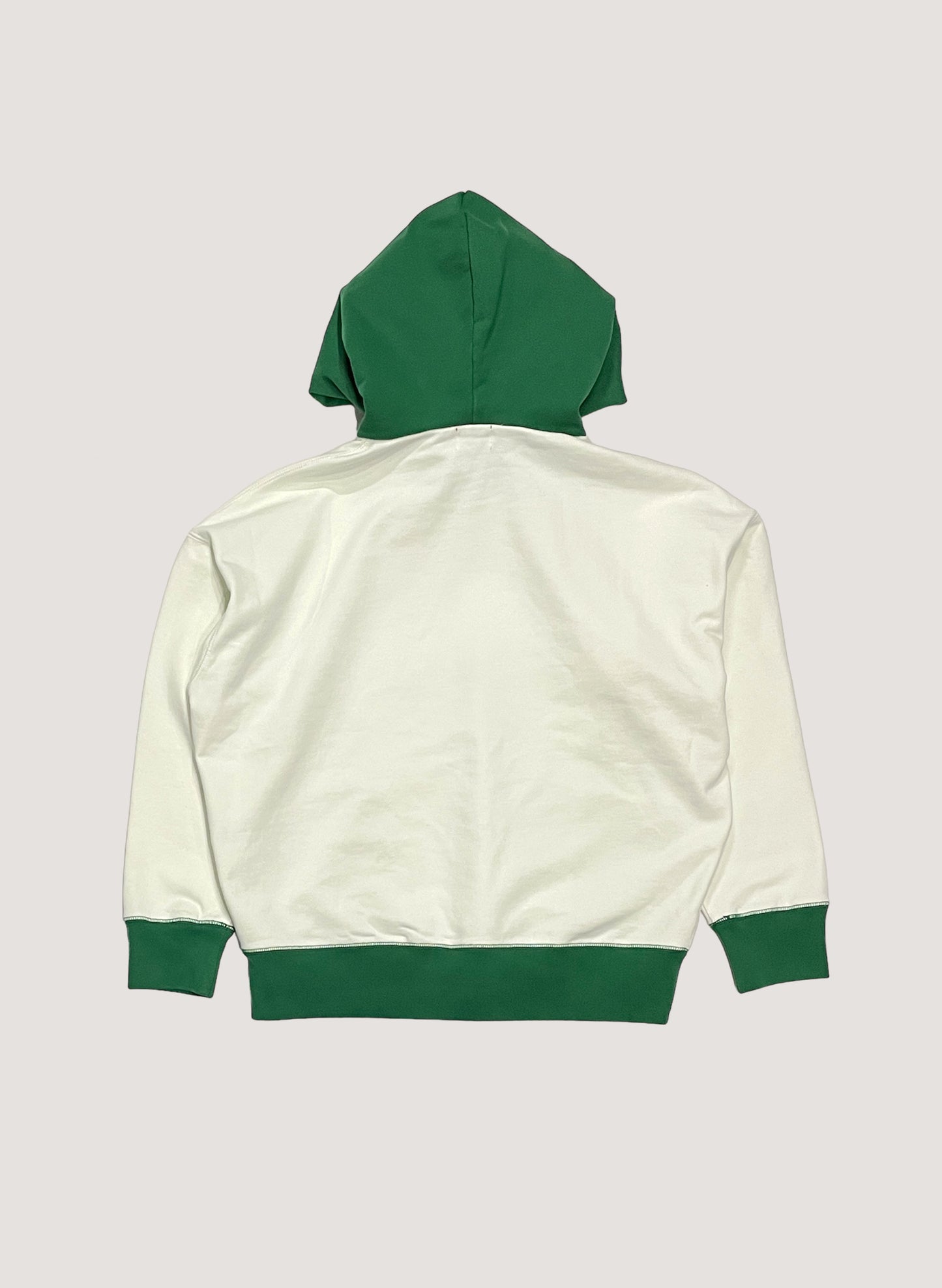 WOODBLOCK 2TONE SWEAT HOODIE GREEN/WHITE (WB-24SS-040)