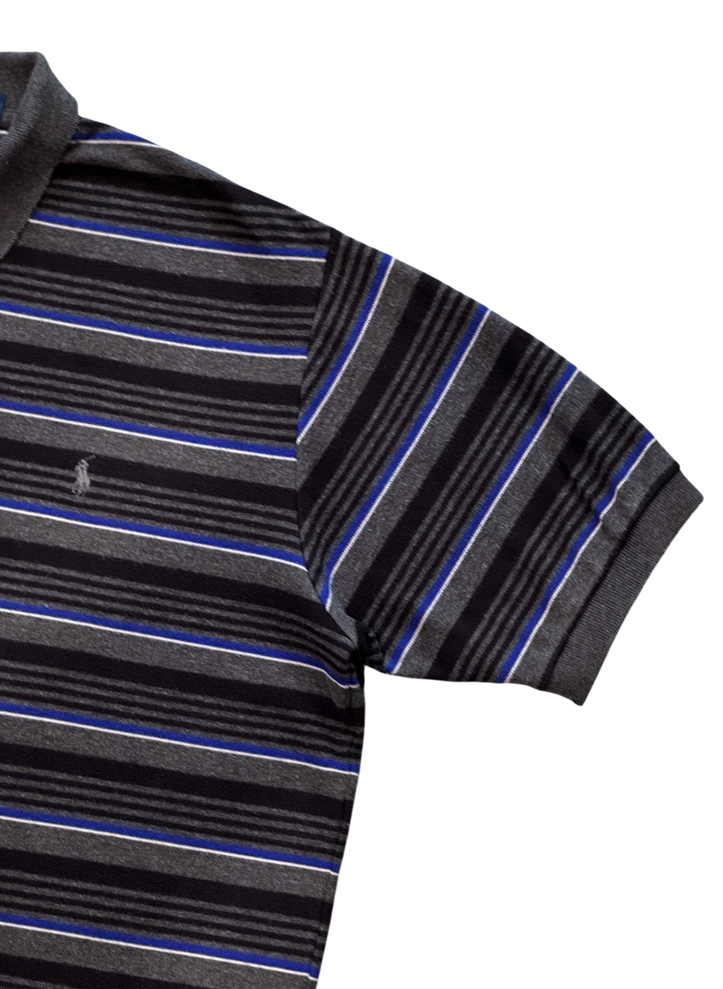 (SUP-682) Polo Ralph Lauren BORDER POLO SHIRT - GREY/BLACK/BLUE