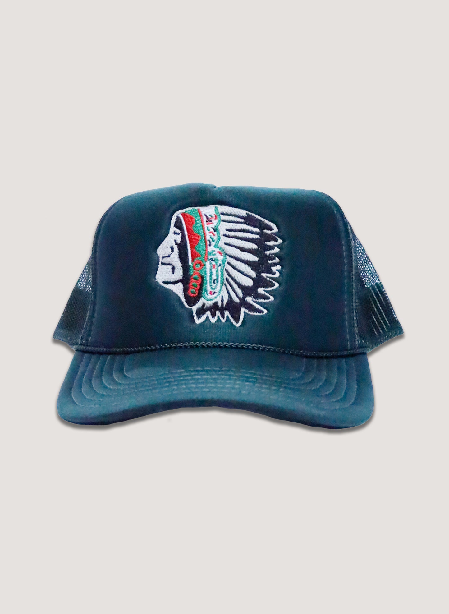 WOODBLOCK CHIEF HEAD MESH CAP GREEN (23SS-023)