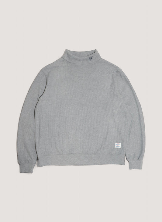 WOODBLOCK WAFFLE TURTLE NECK GREY (WB-24AW-004)