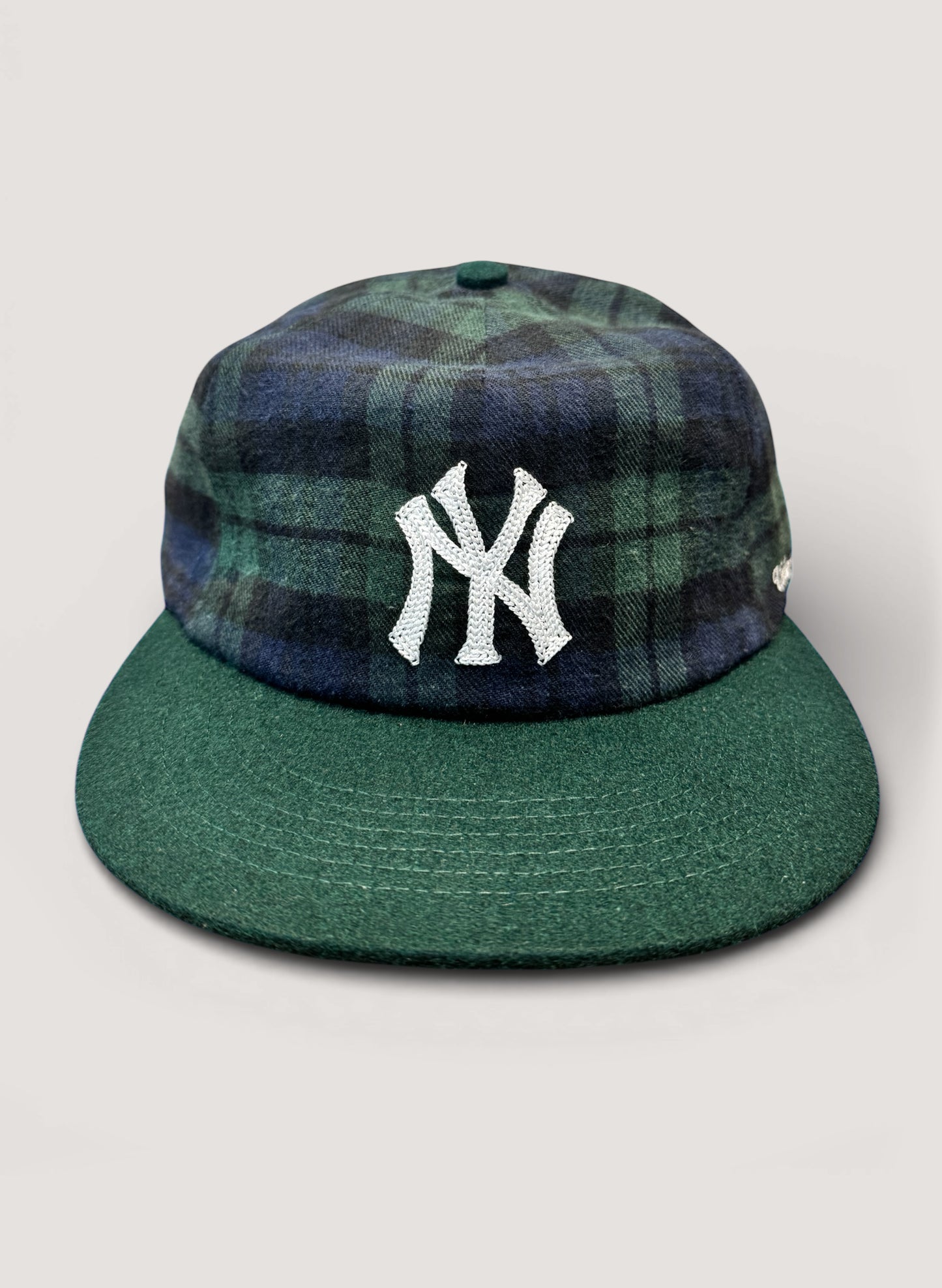 Uncle Jay's Vintage YANKEES FLANNEL BLACK WATCH CAP GREEN CHECK (UNCLE-006)