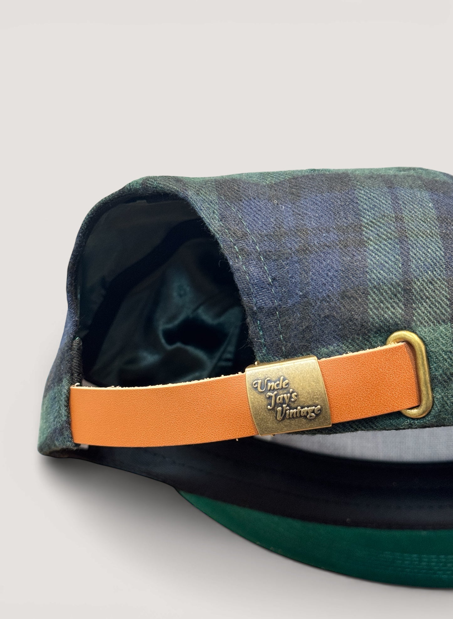 Uncle Jay's Vintage YANKEES FLANNEL BLACK WATCH CAP GREEN CHECK (UNCLE-006)
