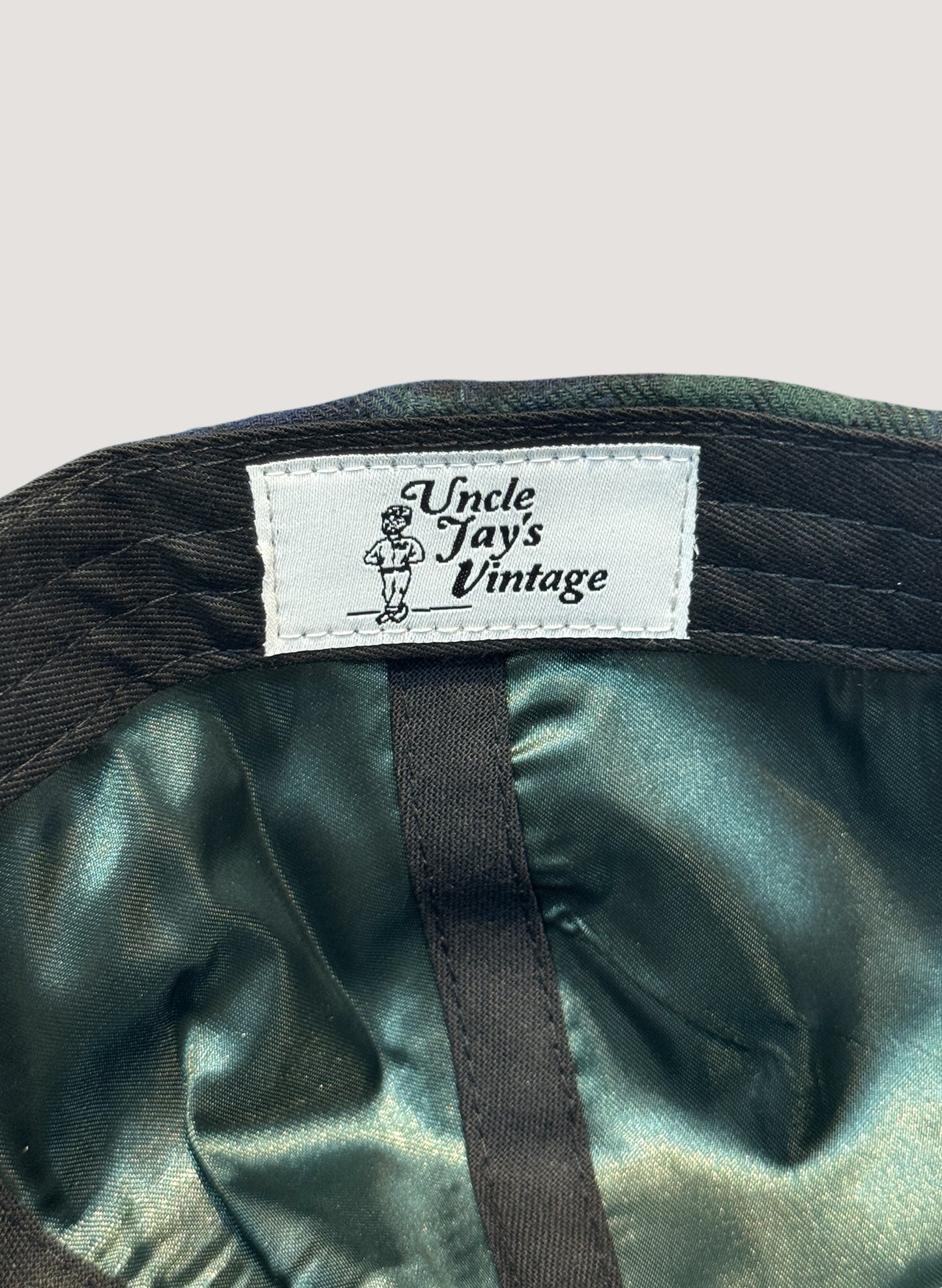 Uncle Jay's Vintage NY METS FLANNEL BLACK WATCH CAP GREEN/CHECK (UNCLE-006)