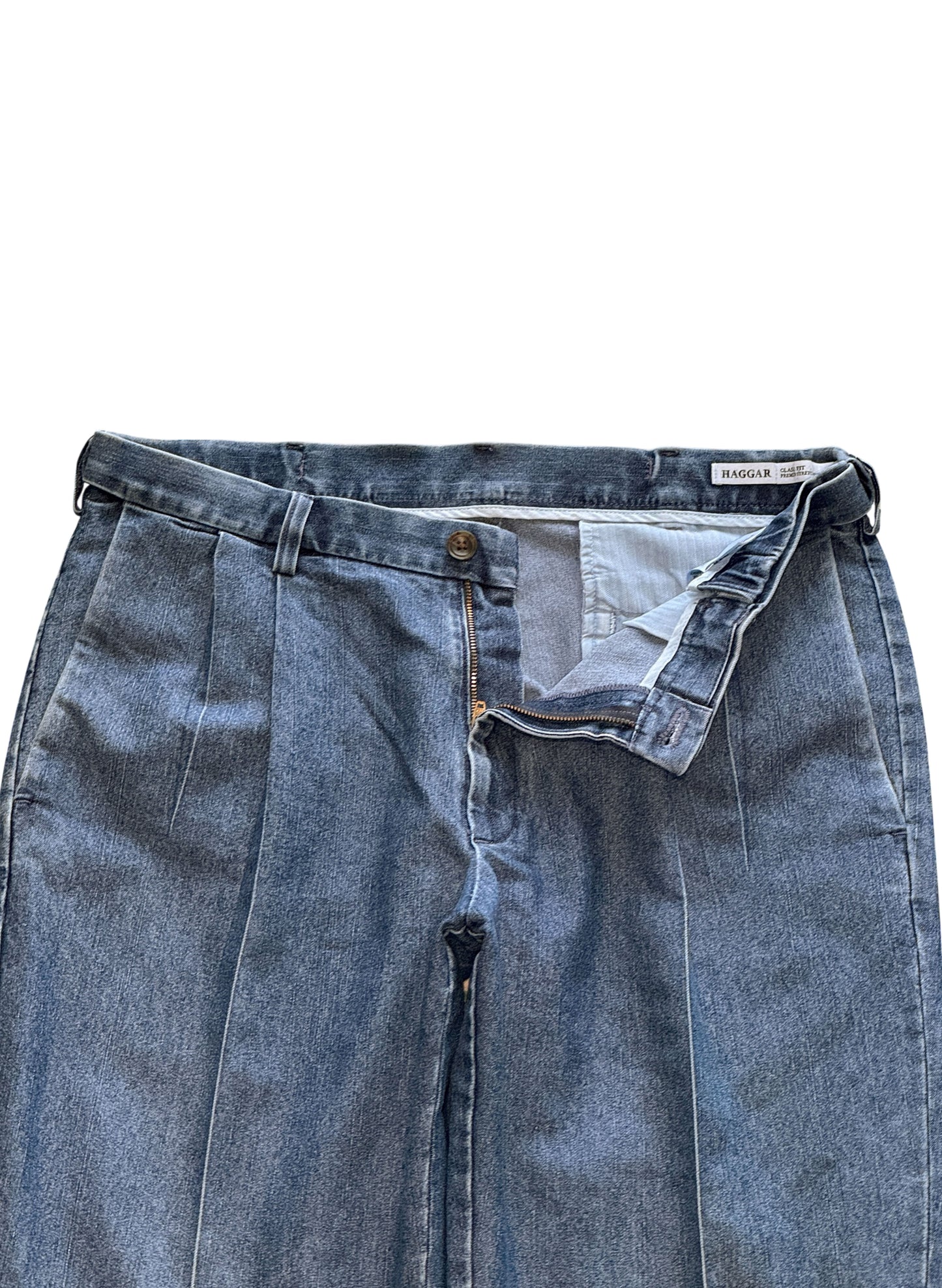 (SUP-564) HAGGAR 2TUCK STRETCH DENIM SLACKS - W36 x L29