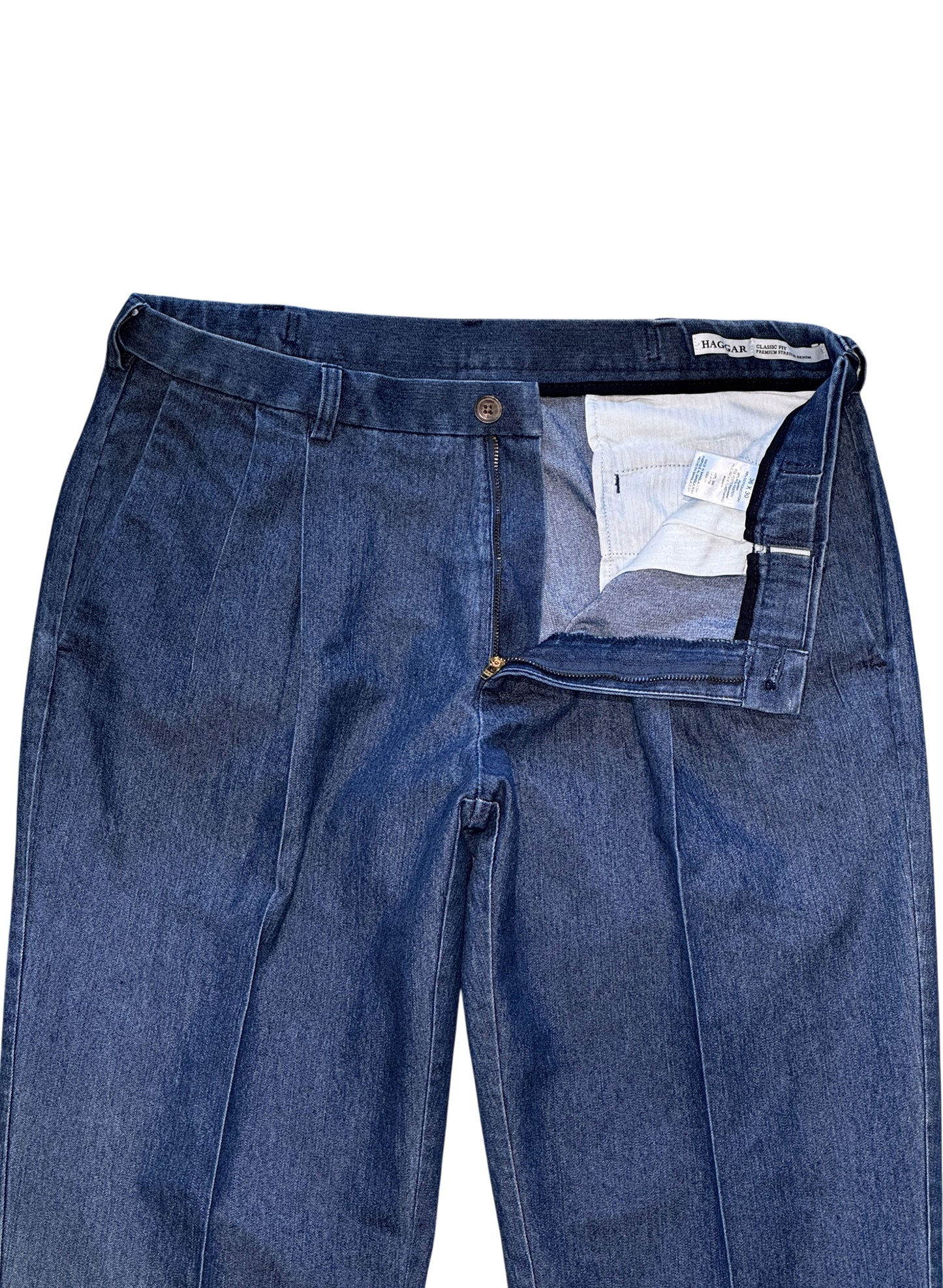 (SUP-756) HAGGAR 2TUCK DENIM TROUSERS - W36 x L30
