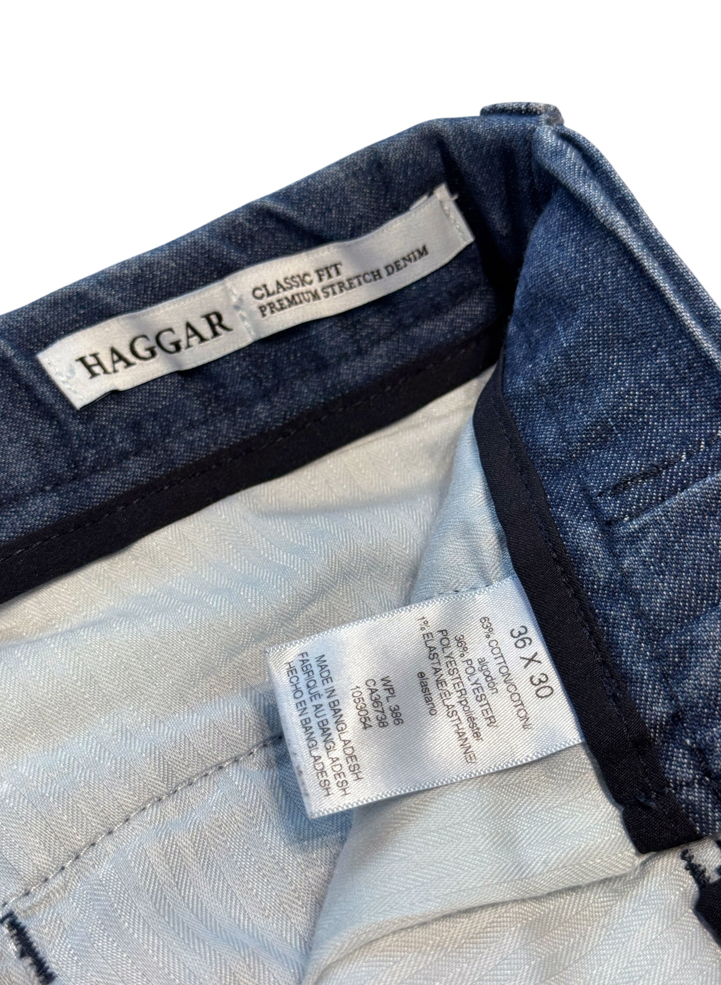 (SUP-756) HAGGAR 2TUCK DENIM TROUSERS - W36 x L30