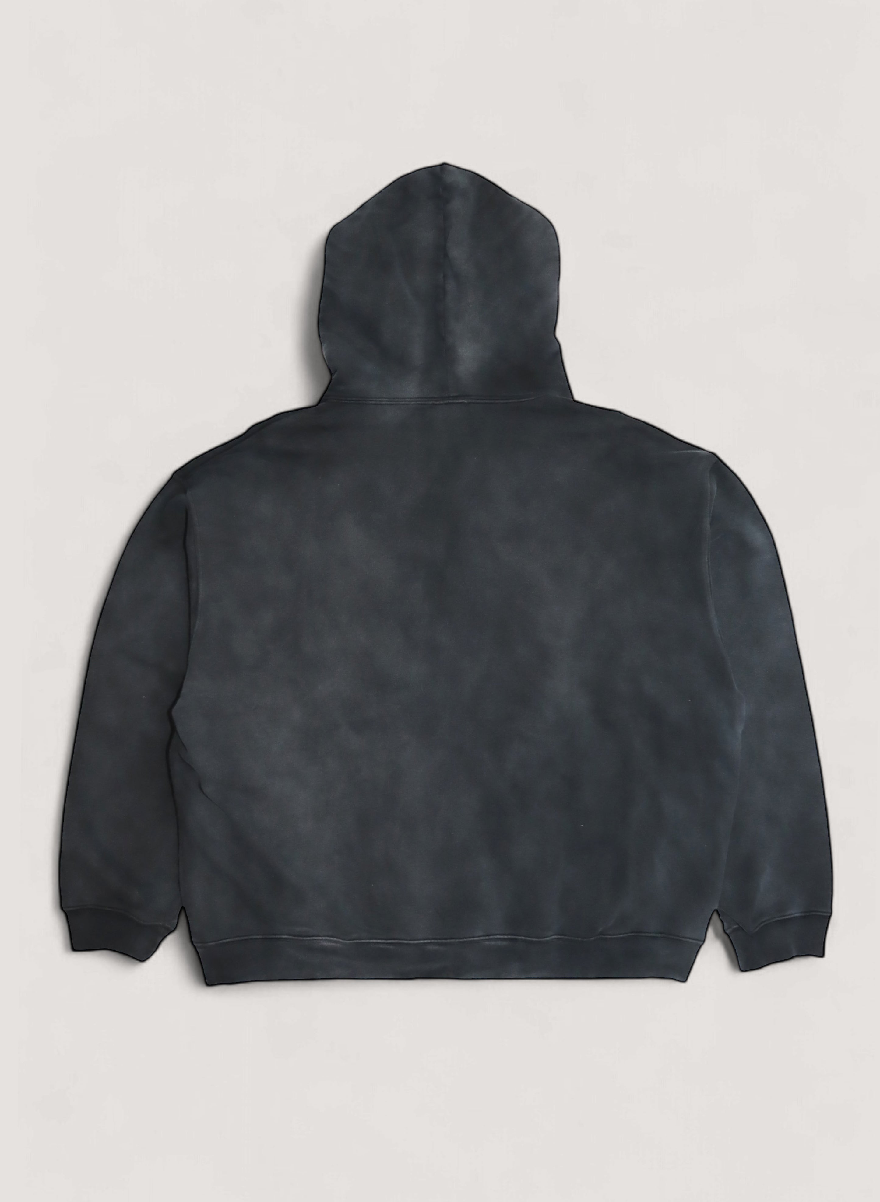 WOODBLOCK BANDANA PATCHED SUN FADE ZIP UP SWEAT HOODIE BLACK(WB-24AW-0
