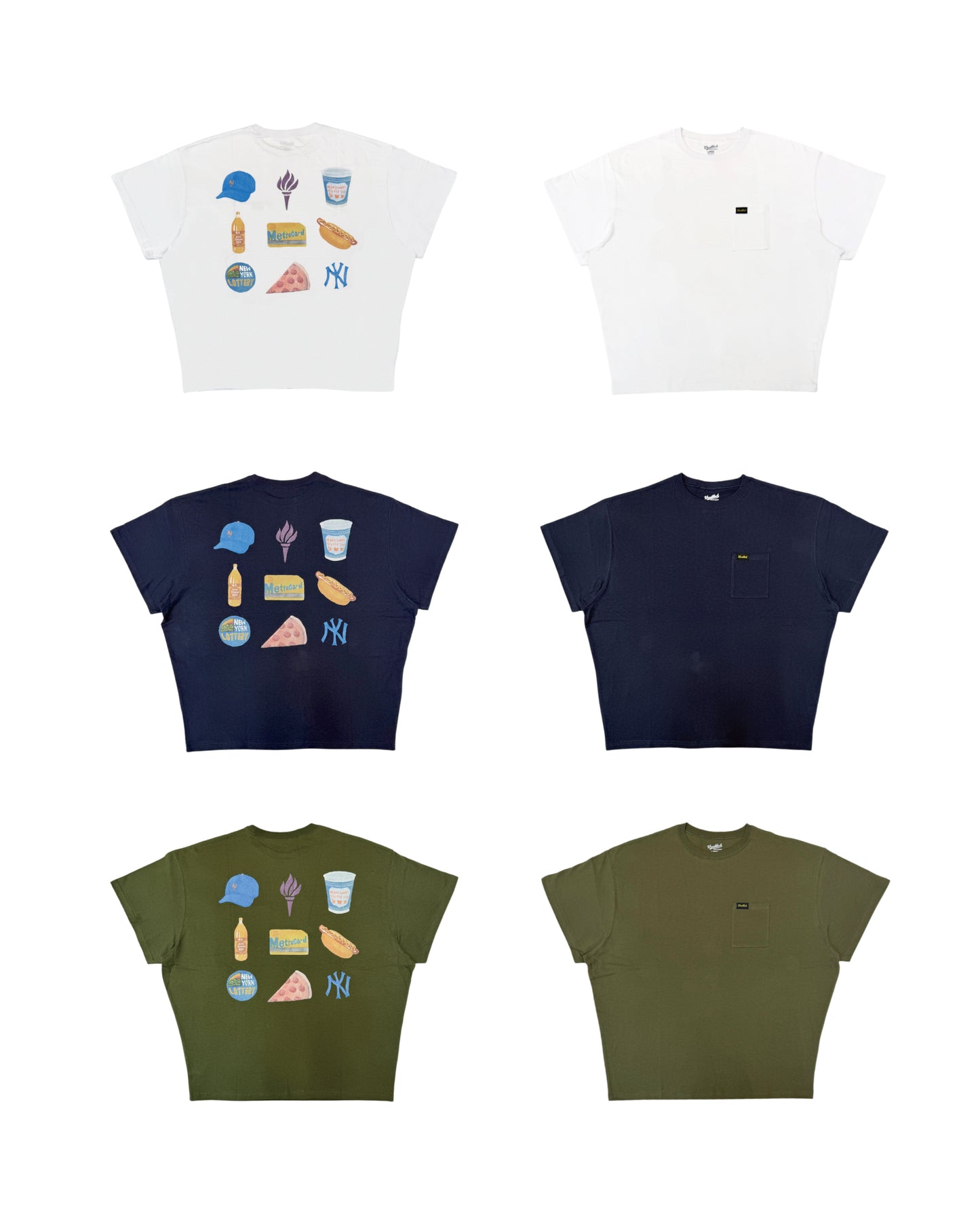 WOODBLOCK x TSUYOSHI YAMANAKA NEW YORK POCKET T-SHIRT WHITE (WB-26SS-024)
