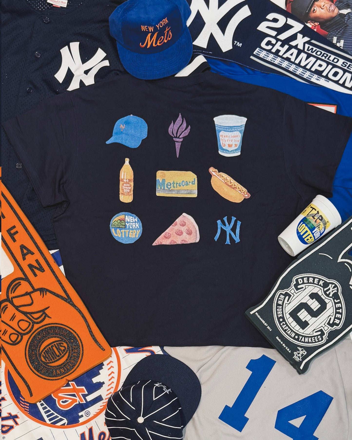 WOODBLOCK x TSUYOSHI YAMANAKA NEW YORK POCKET T-SHIRT NAVY (WB-26SS-024)