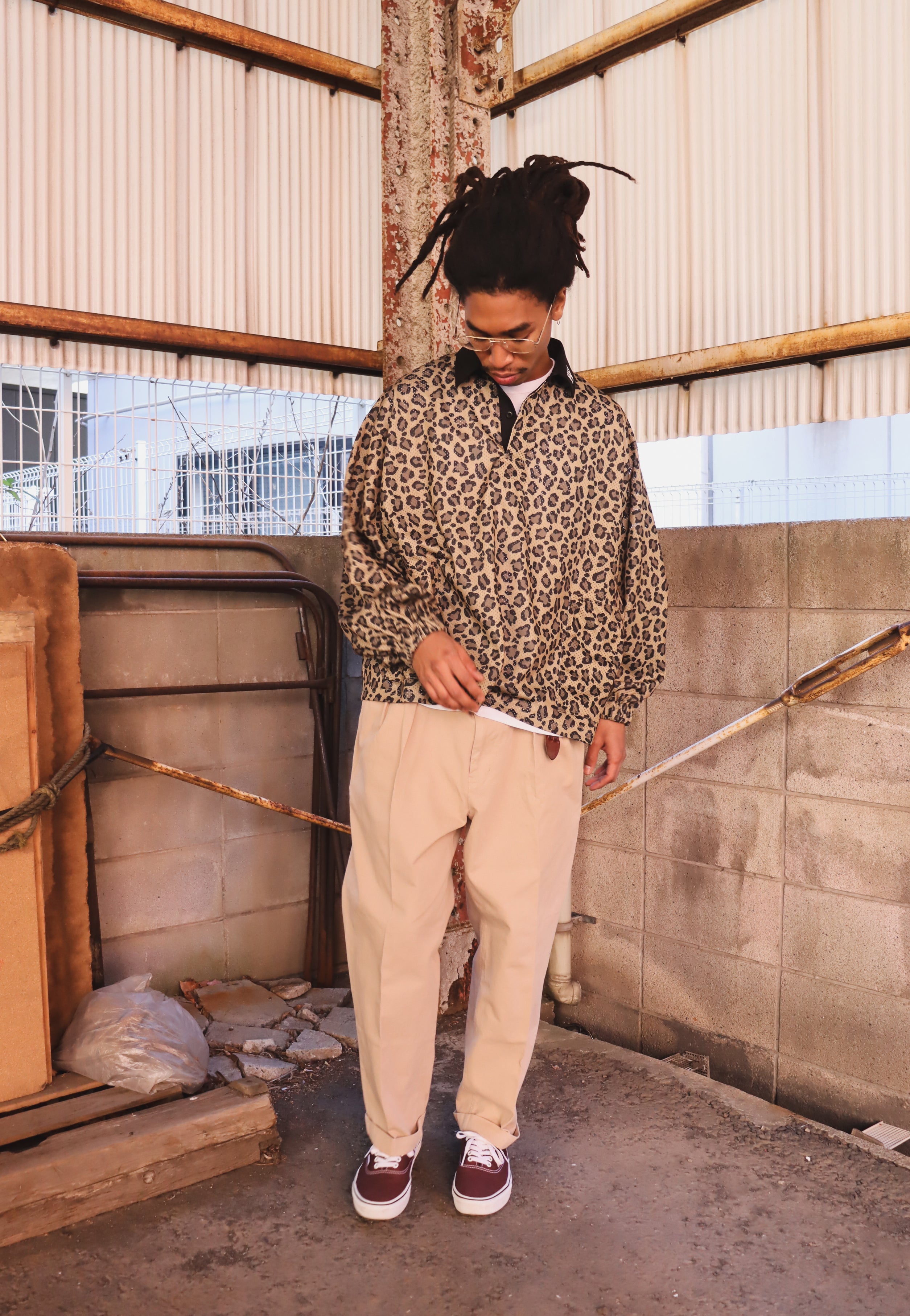 WOODBLOCK LS MESH RUGGER SHIRT LEOPARD (WB-26SS-012)