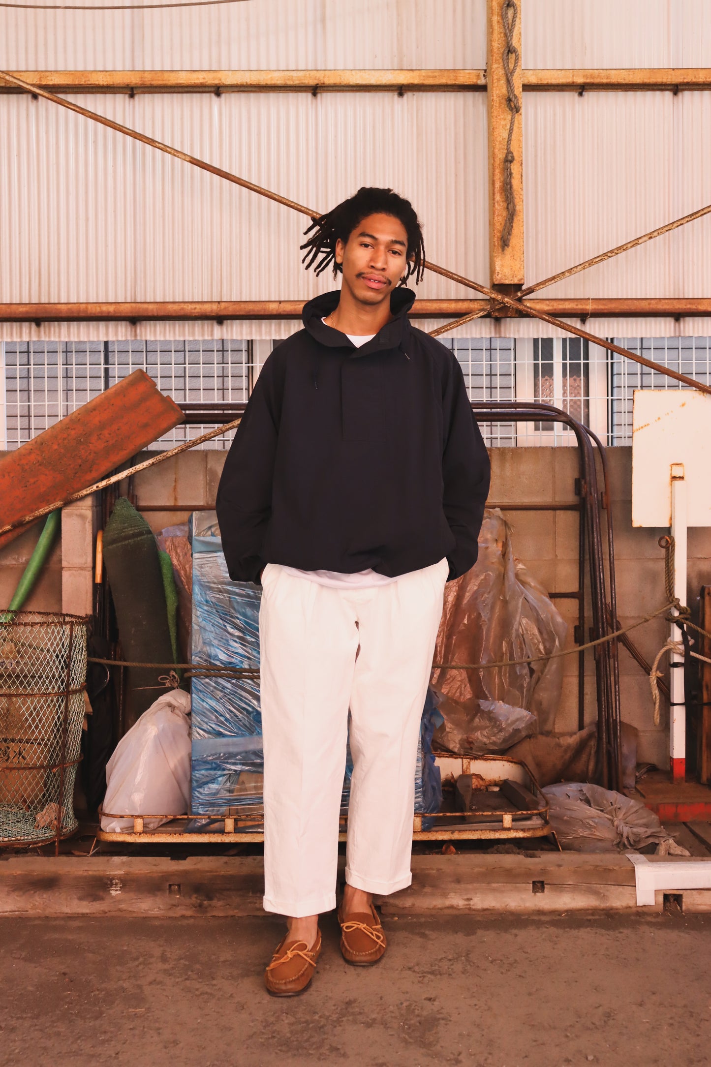 WOODBLOCK 2TUCK CHINO TROUSERS WHITE (WB-CL-001)