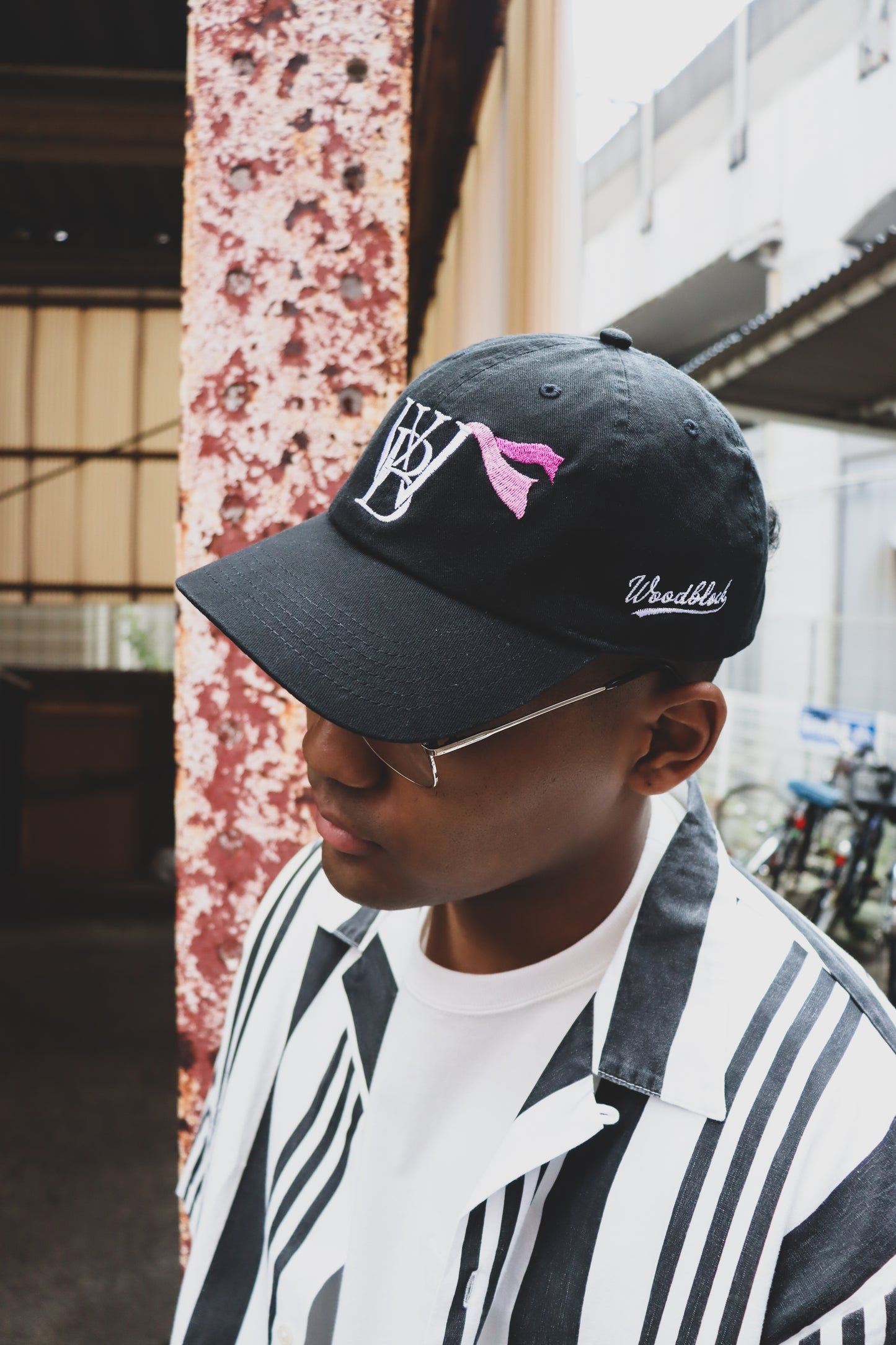FLYING DUTCHMAN + OMAKASE + WOODBLOCK 6PANEL COTTON TWILL CAP BLACK (WB-26SS-015)