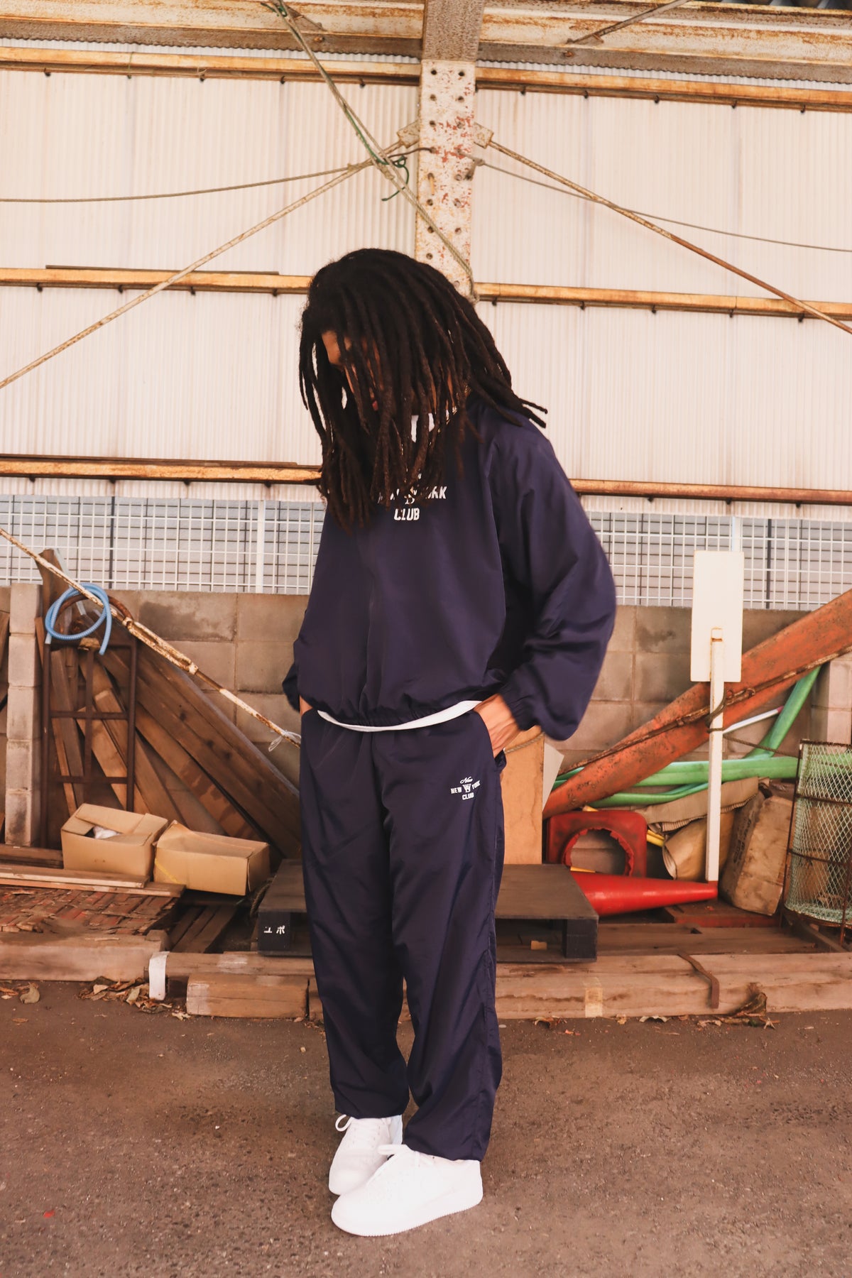WOODBLOCK x NEW NEW YORK CLUB NYLON PANTS NAVY (WB-26AW-007)