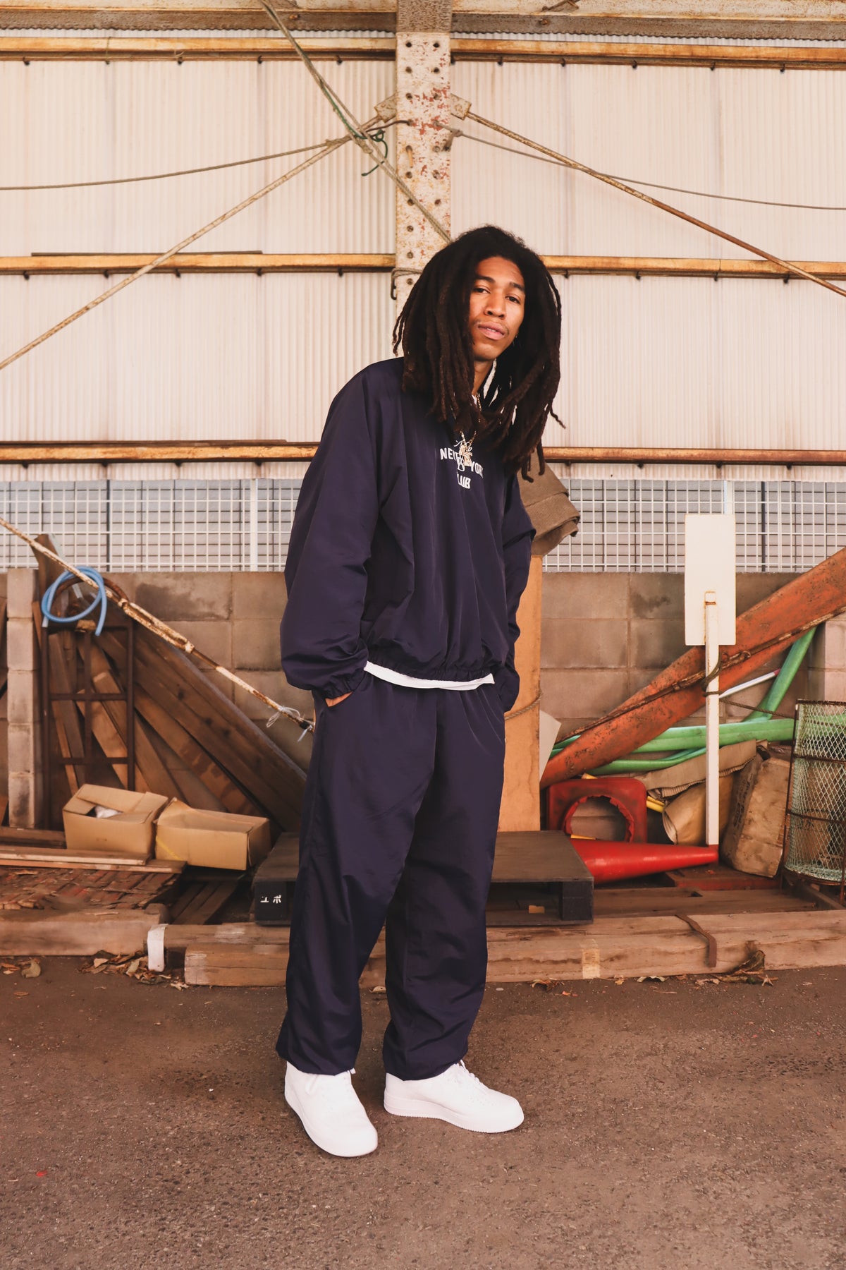 WOODBLOCK x NEW NEW YORK CLUB NYLON PANTS NAVY (WB-26AW-007)