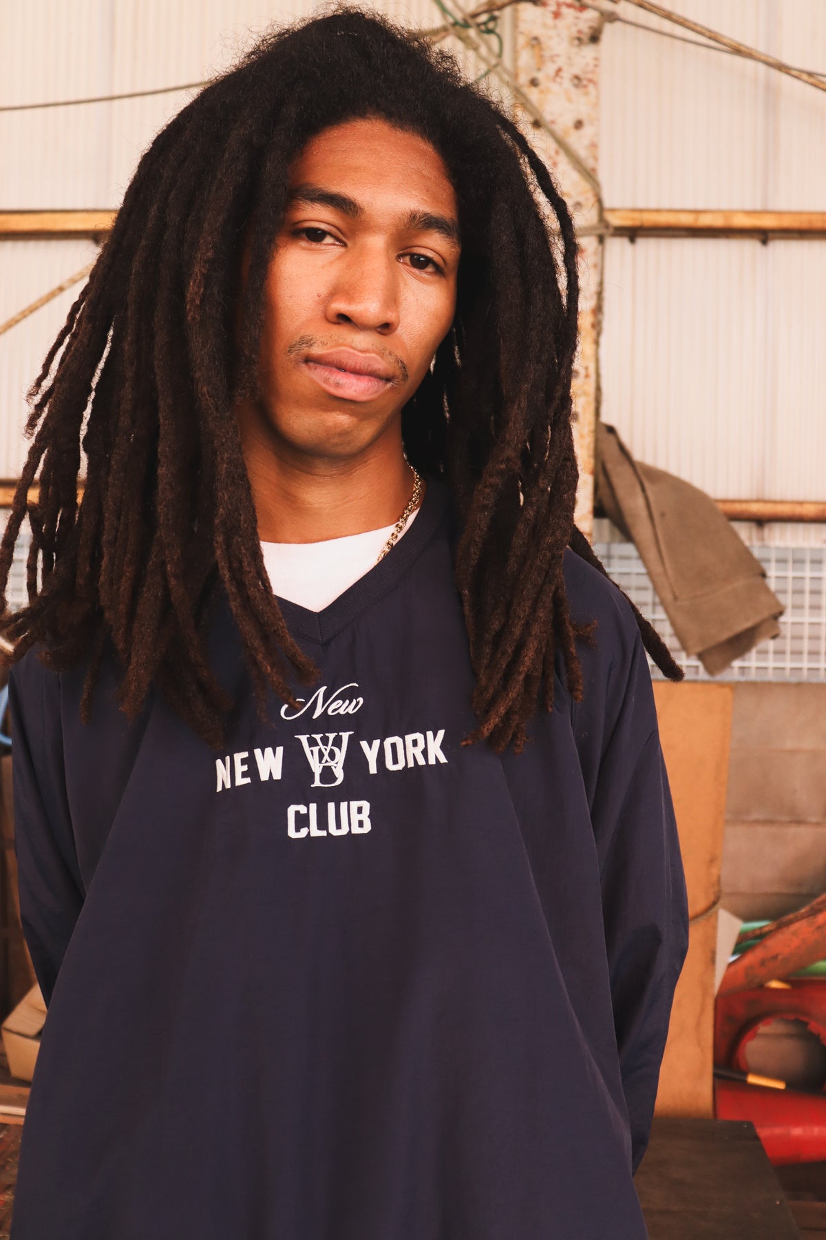 WOODBLOCK x NEW NEW YORK CLUB PULL OVER NYLON JACKET NAVY (WB-26AW-006)