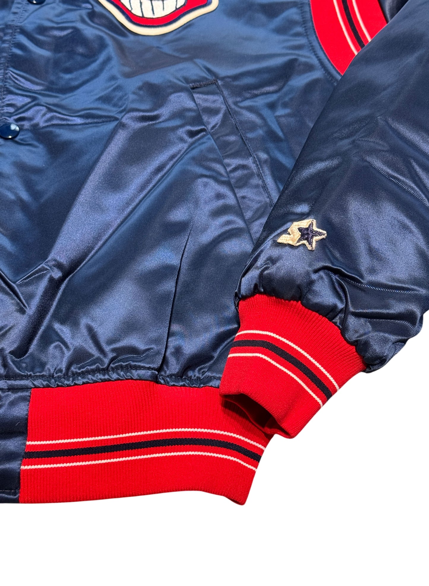 (SUP-534) STARTER MLB INDIANS NYLON STADIUM JACKET - MADE IN U.S.A.