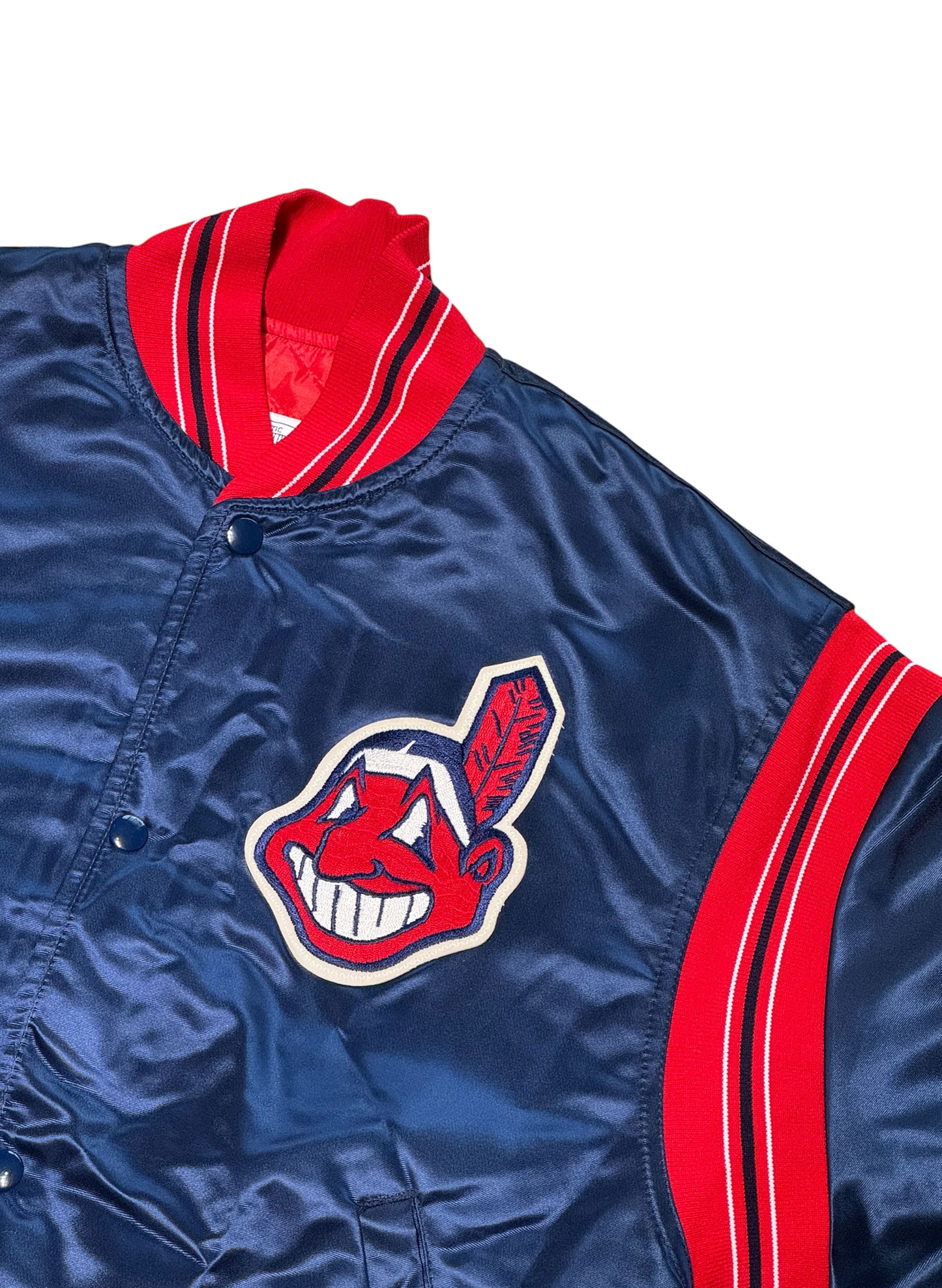 (SUP-534) STARTER MLB INDIANS NYLON STADIUM JACKET - MADE IN U.S.A.