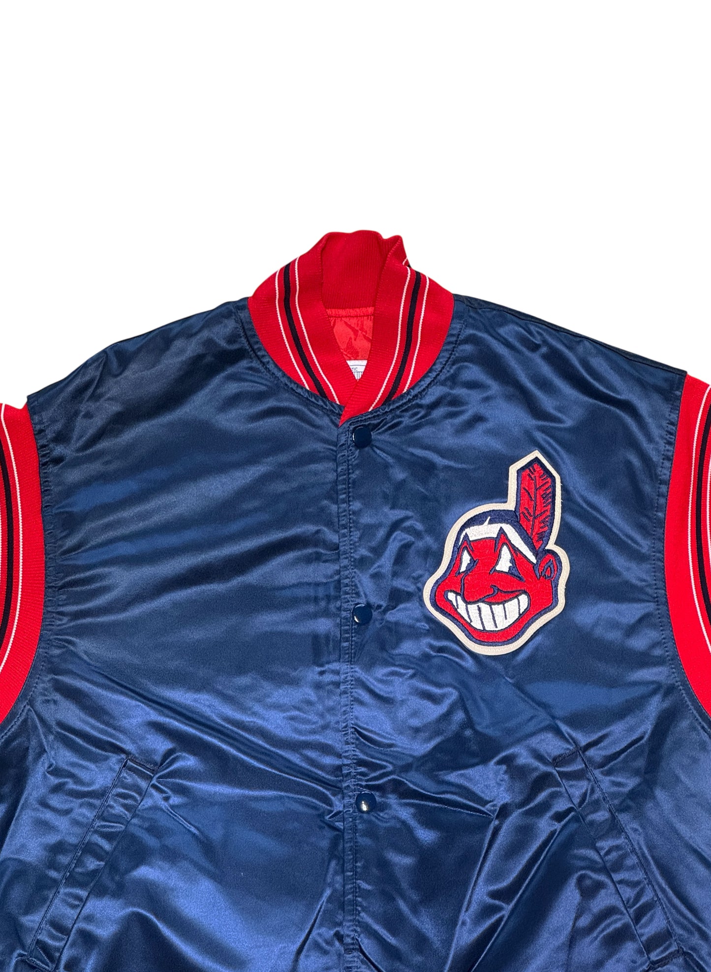 (SUP-534) STARTER MLB INDIANS NYLON STADIUM JACKET - MADE IN U.S.A.