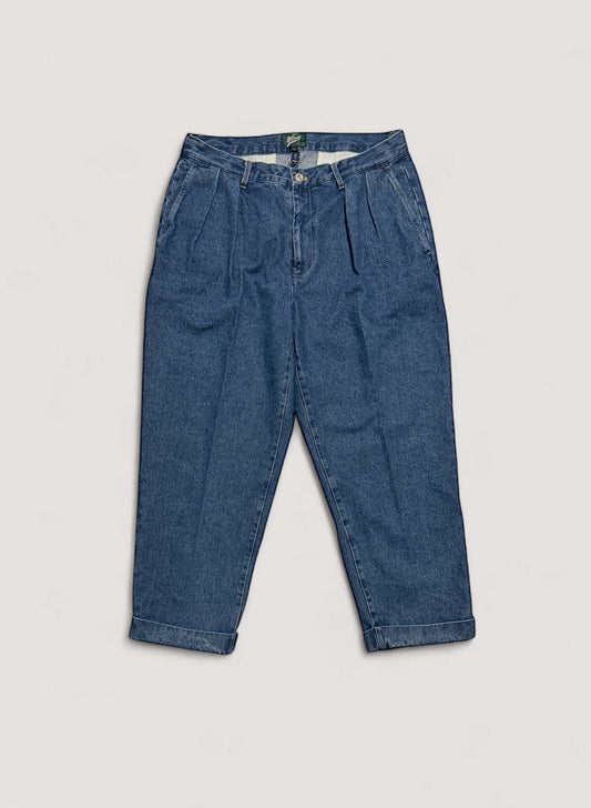 WOODBLOCK 2TUCK DENIM TROUSER LIGHT INDIGO (WB-25AW-007)