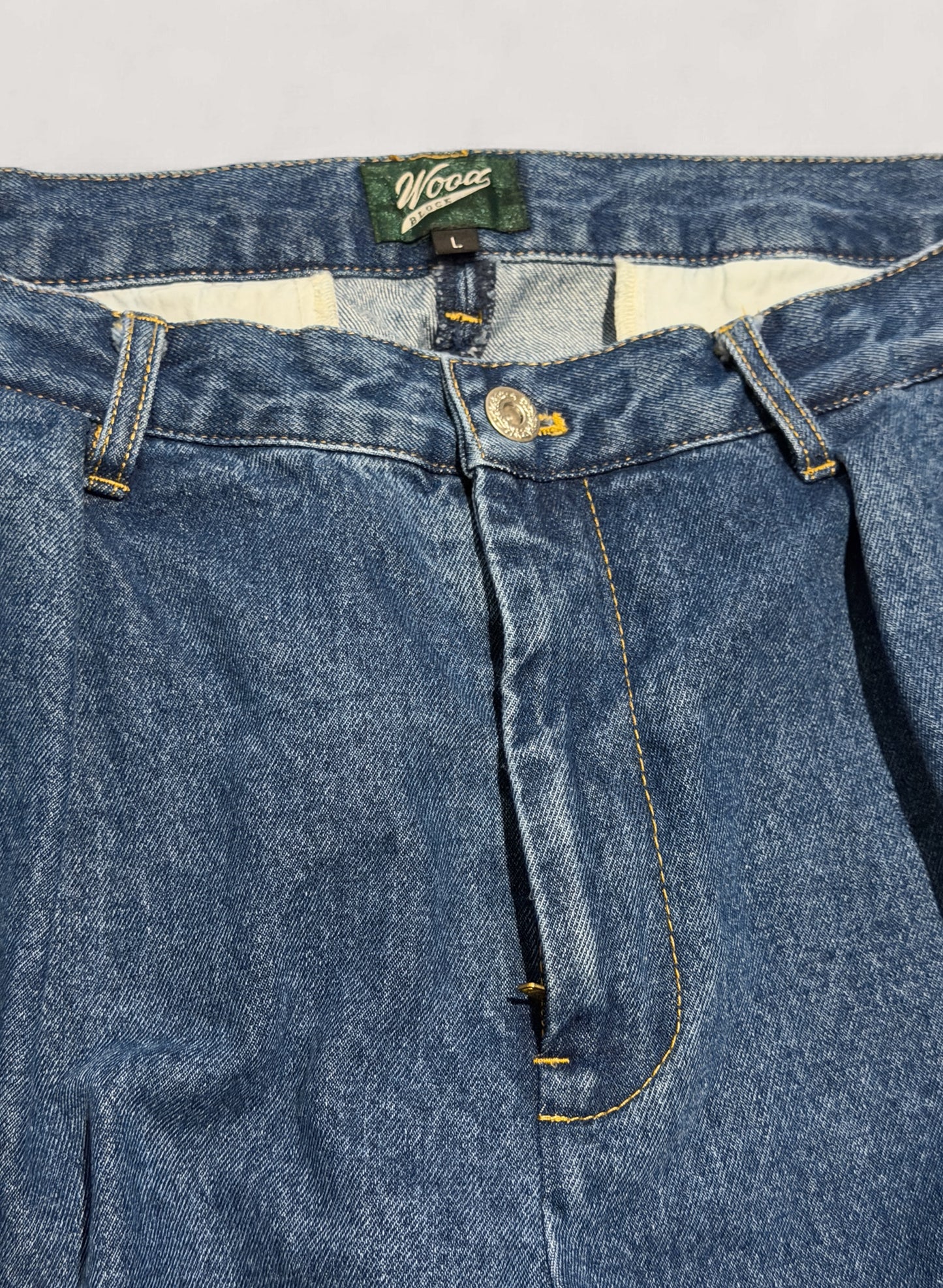 WOODBLOCK 2TUCK DENIM TROUSER LIGHT INDIGO (WB-25AW-007)