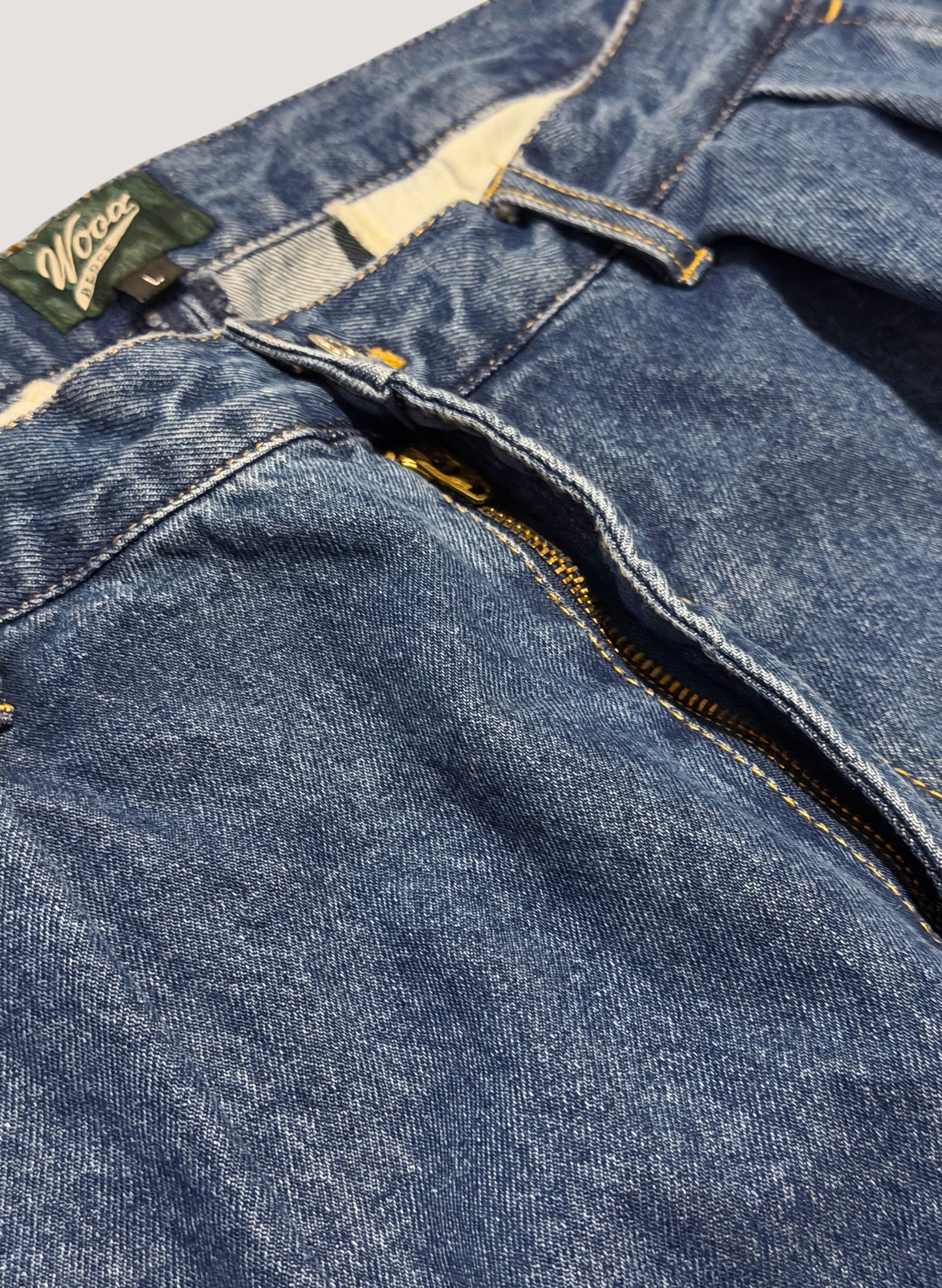 WOODBLOCK 2TUCK DENIM TROUSER LIGHT INDIGO (WB-25AW-007)