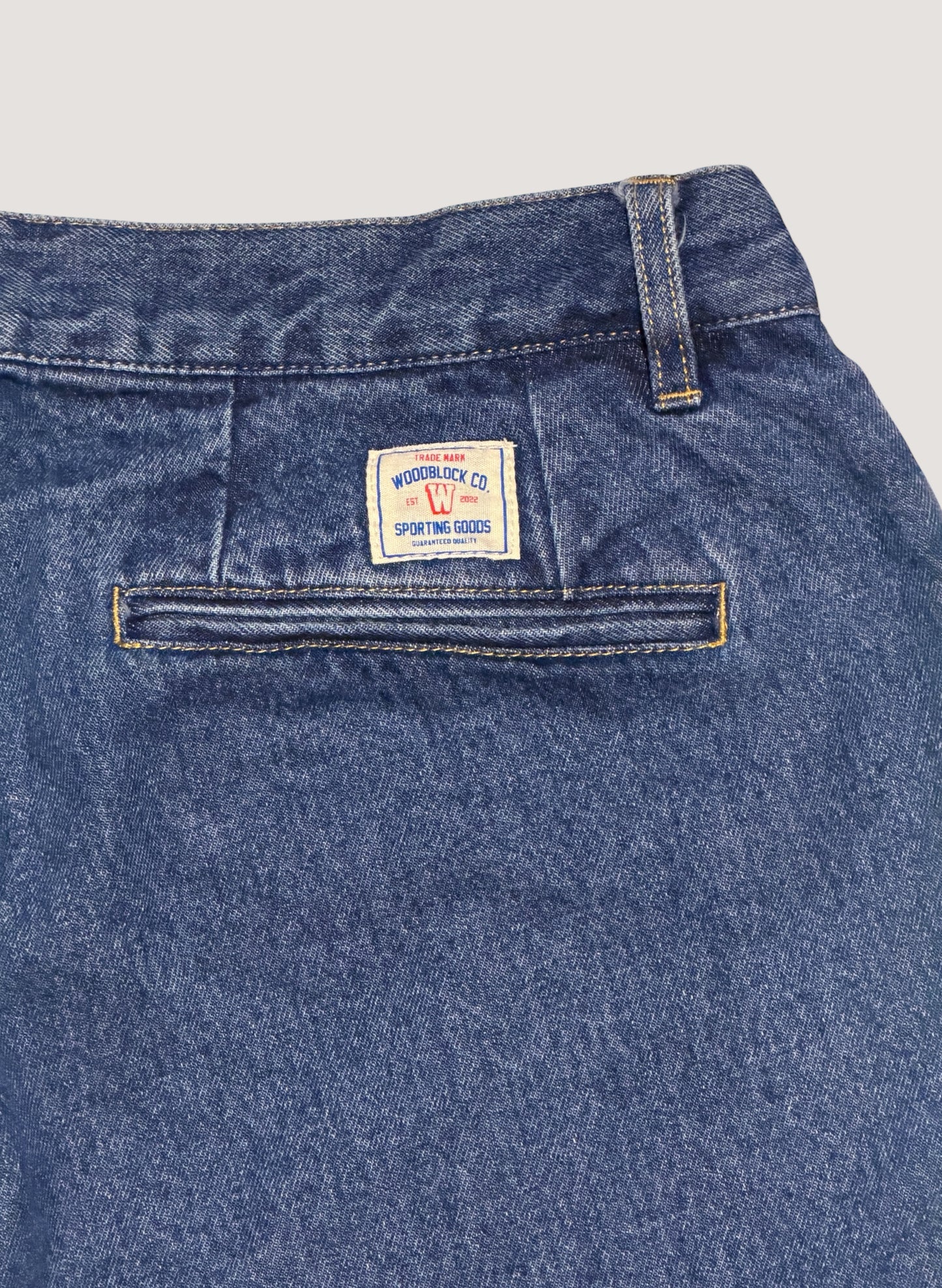 WOODBLOCK 2TUCK DENIM TROUSER LIGHT INDIGO (WB-25AW-007)